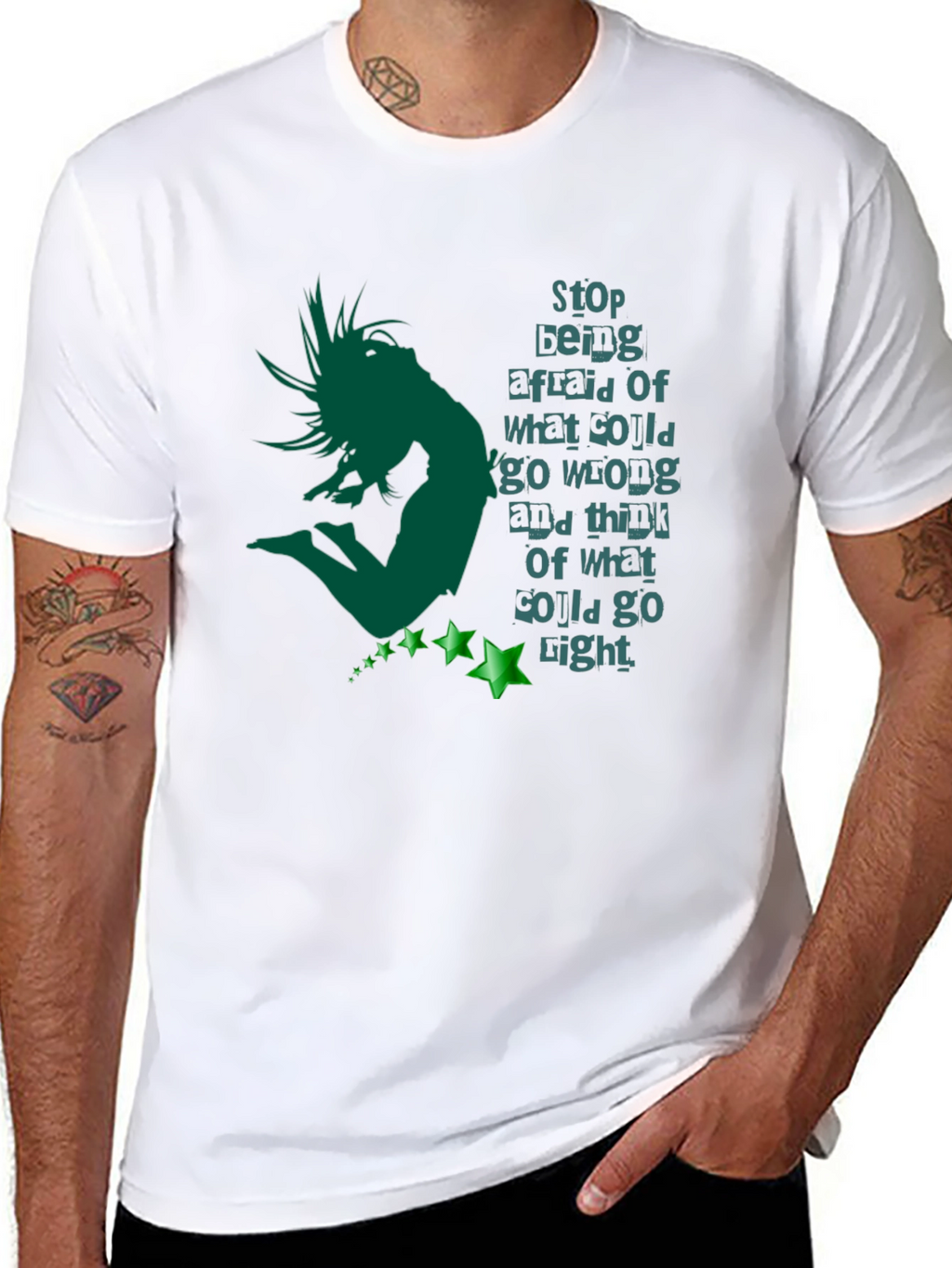 Motivational Graphic Tee - Stop Being Afraid
