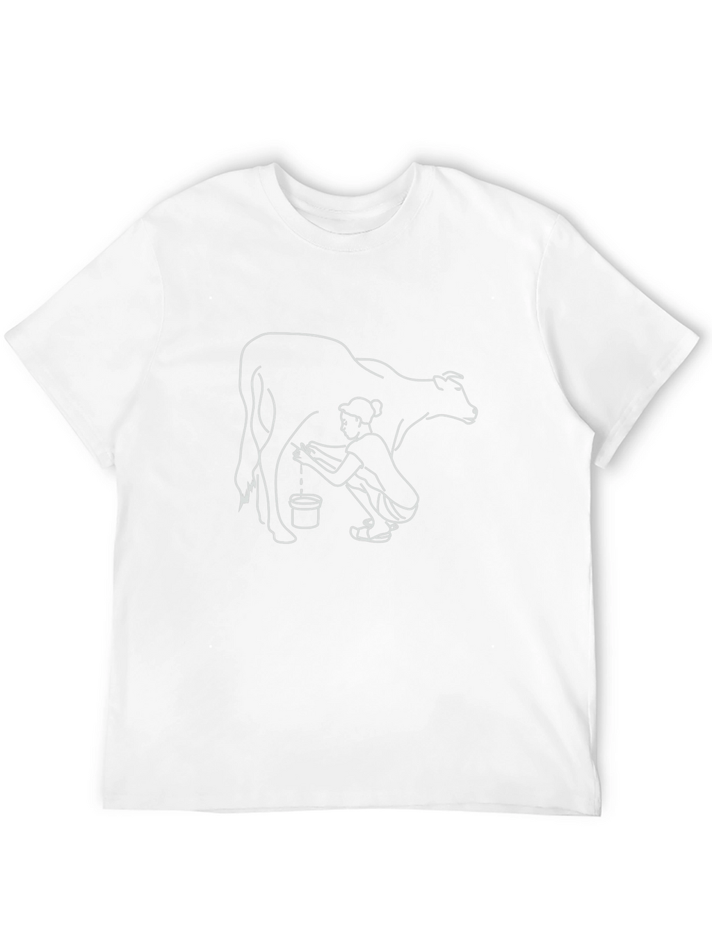 Black Graphic Tee - Milking Cow Design