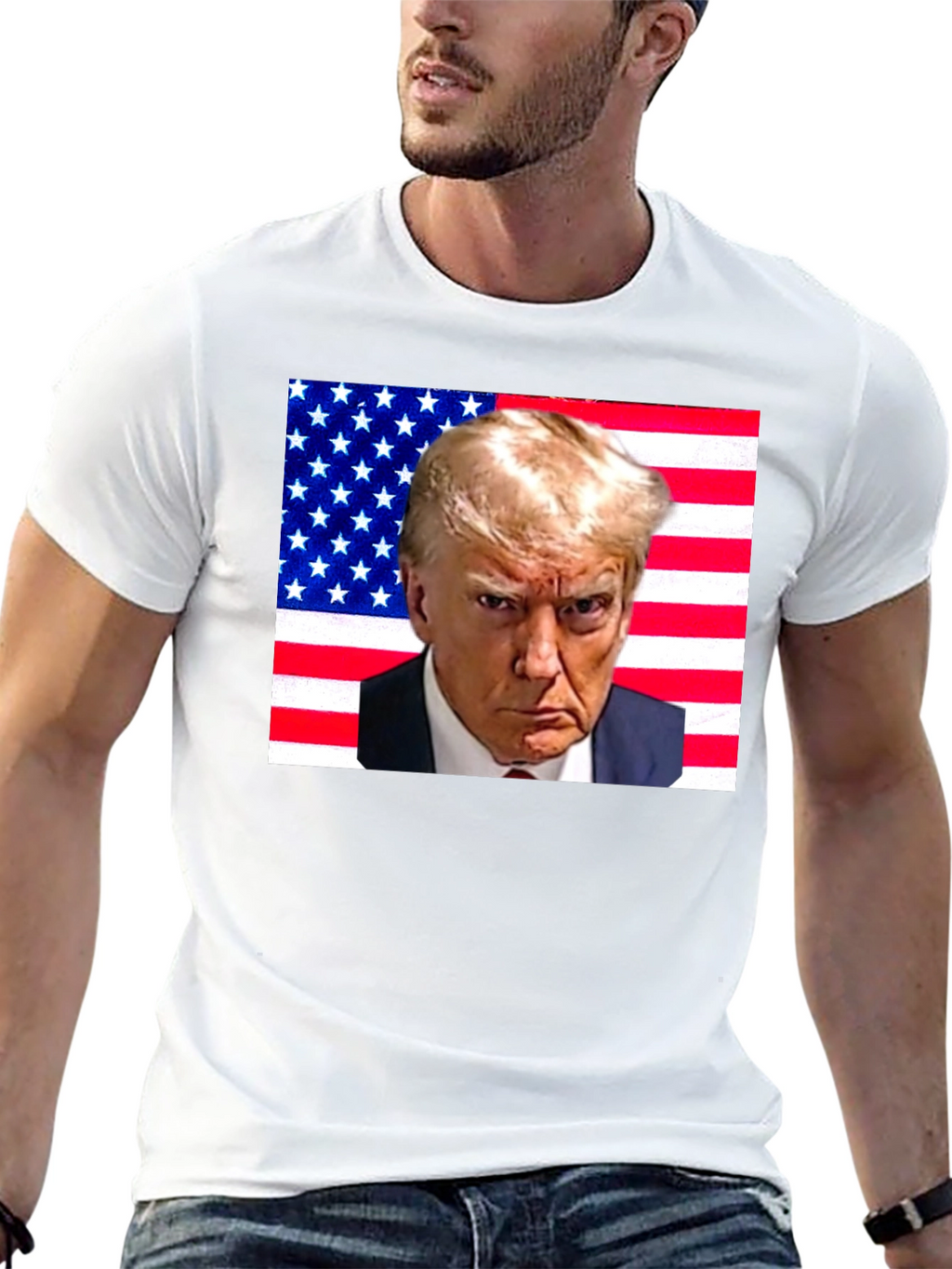 Trump American Flag Graphic T-Shirt