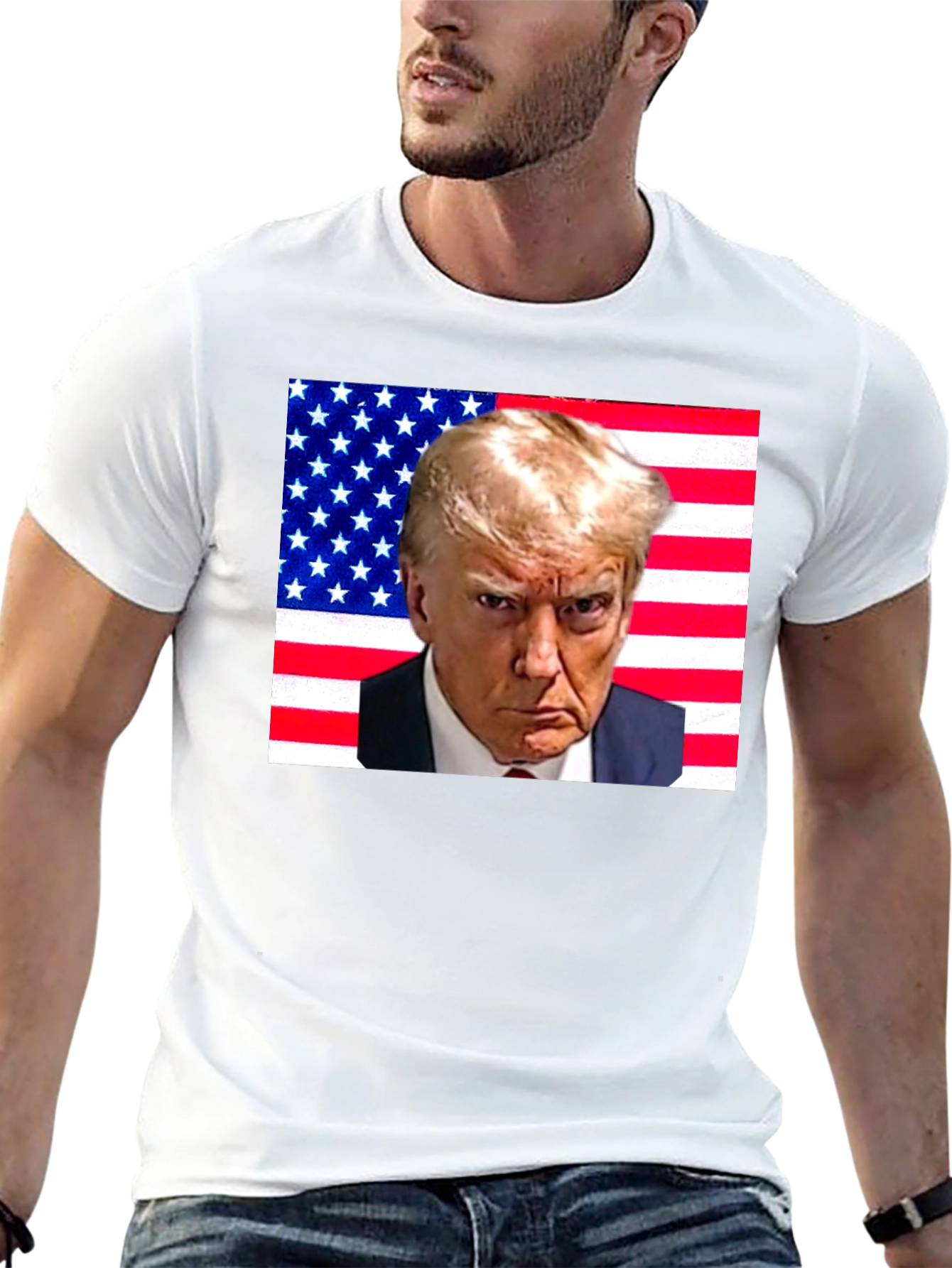 Trump American Flag Graphic T-Shirt