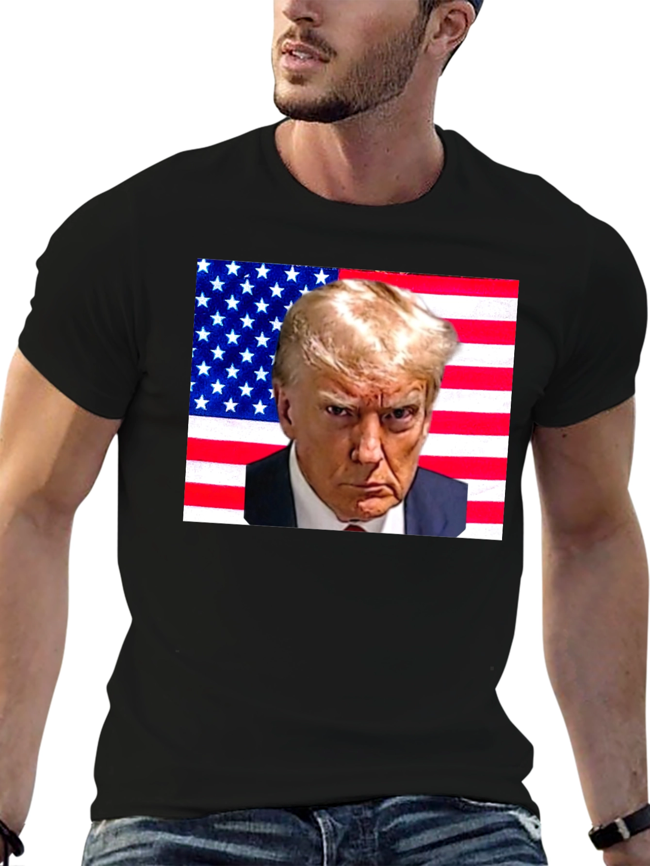 Trump American Flag Graphic T-Shirt