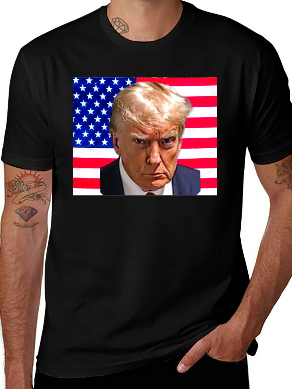 Trump American Flag Graphic T-Shirt