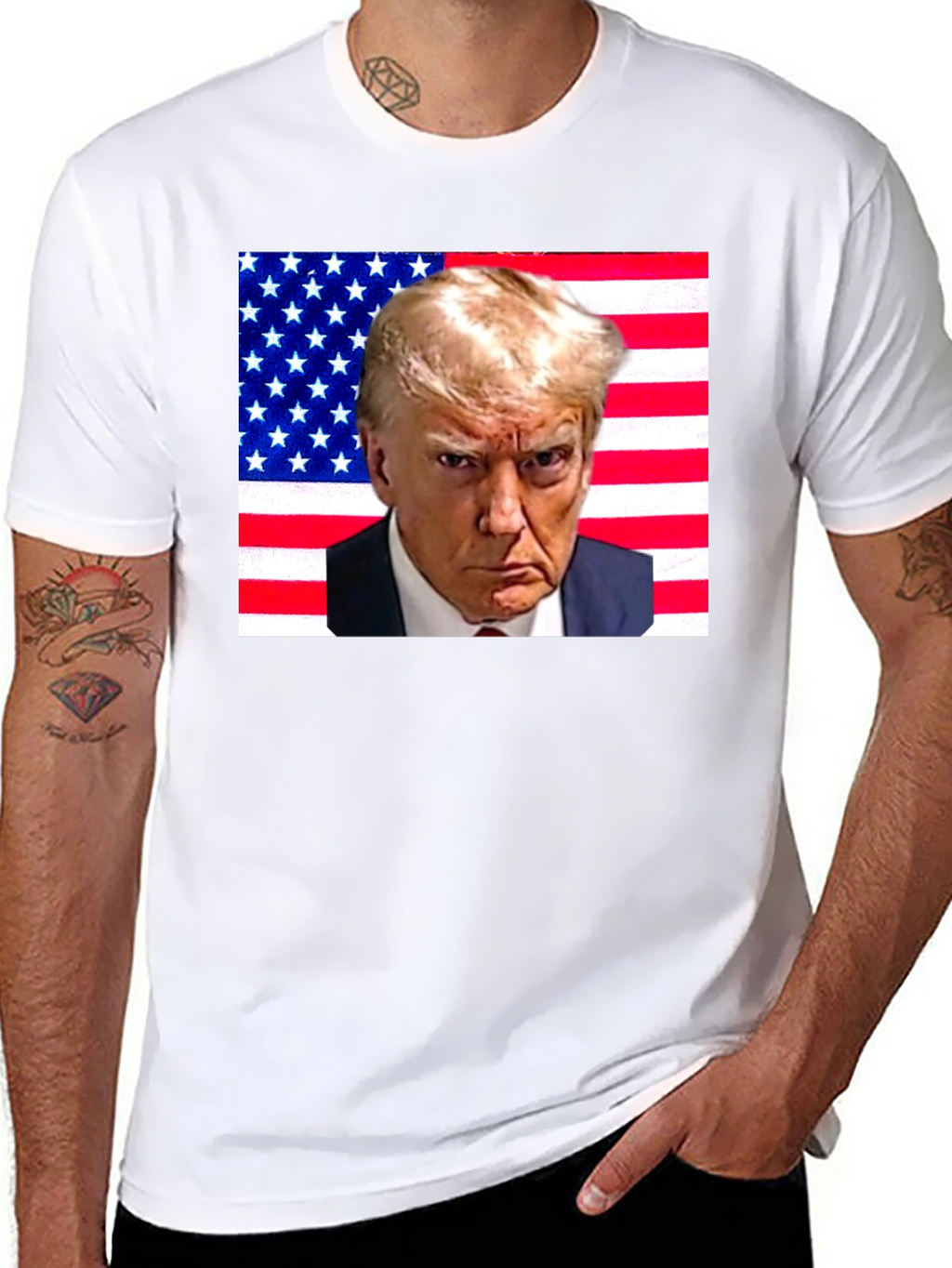 Trump American Flag Graphic T-Shirt