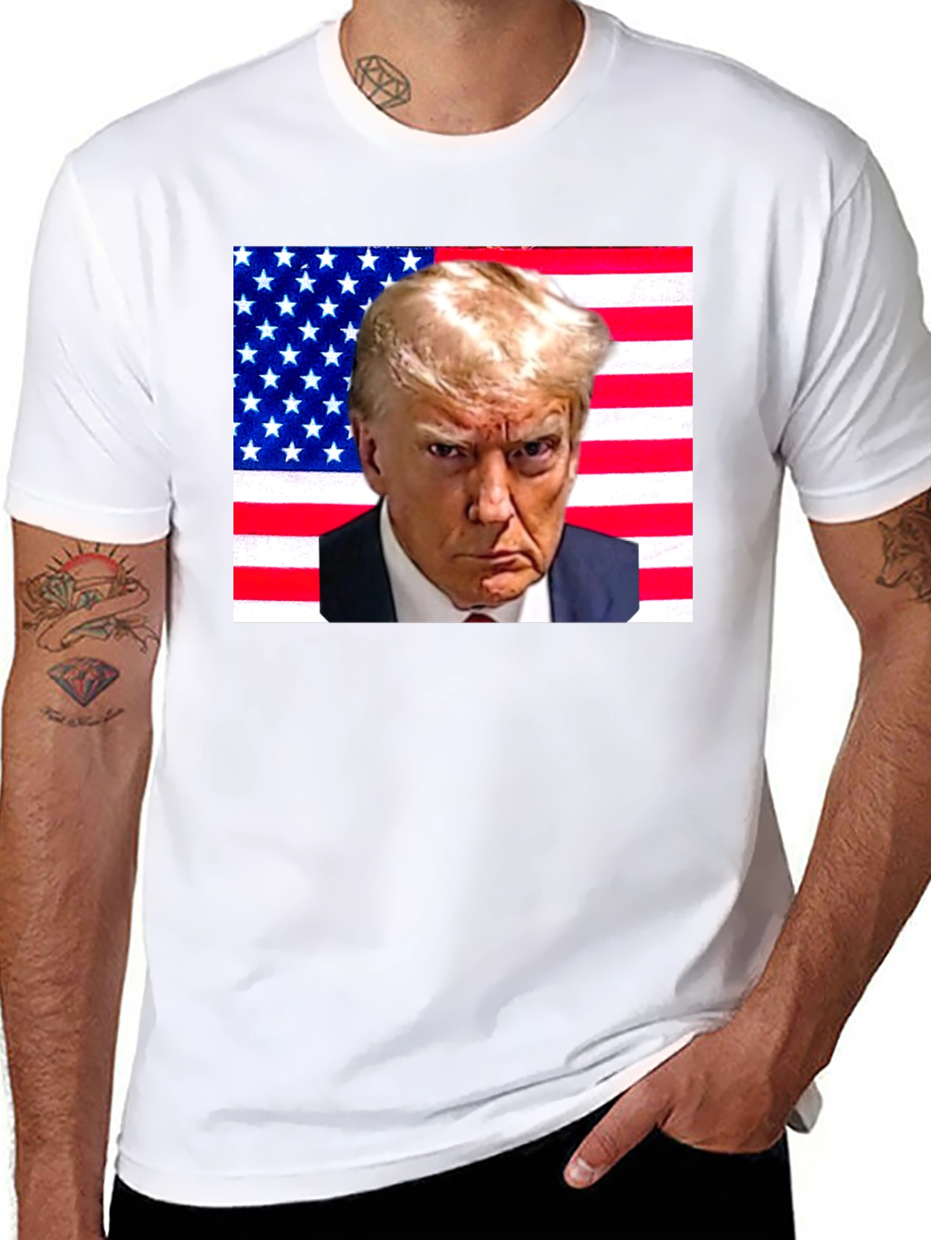 Trump American Flag Graphic T-Shirt