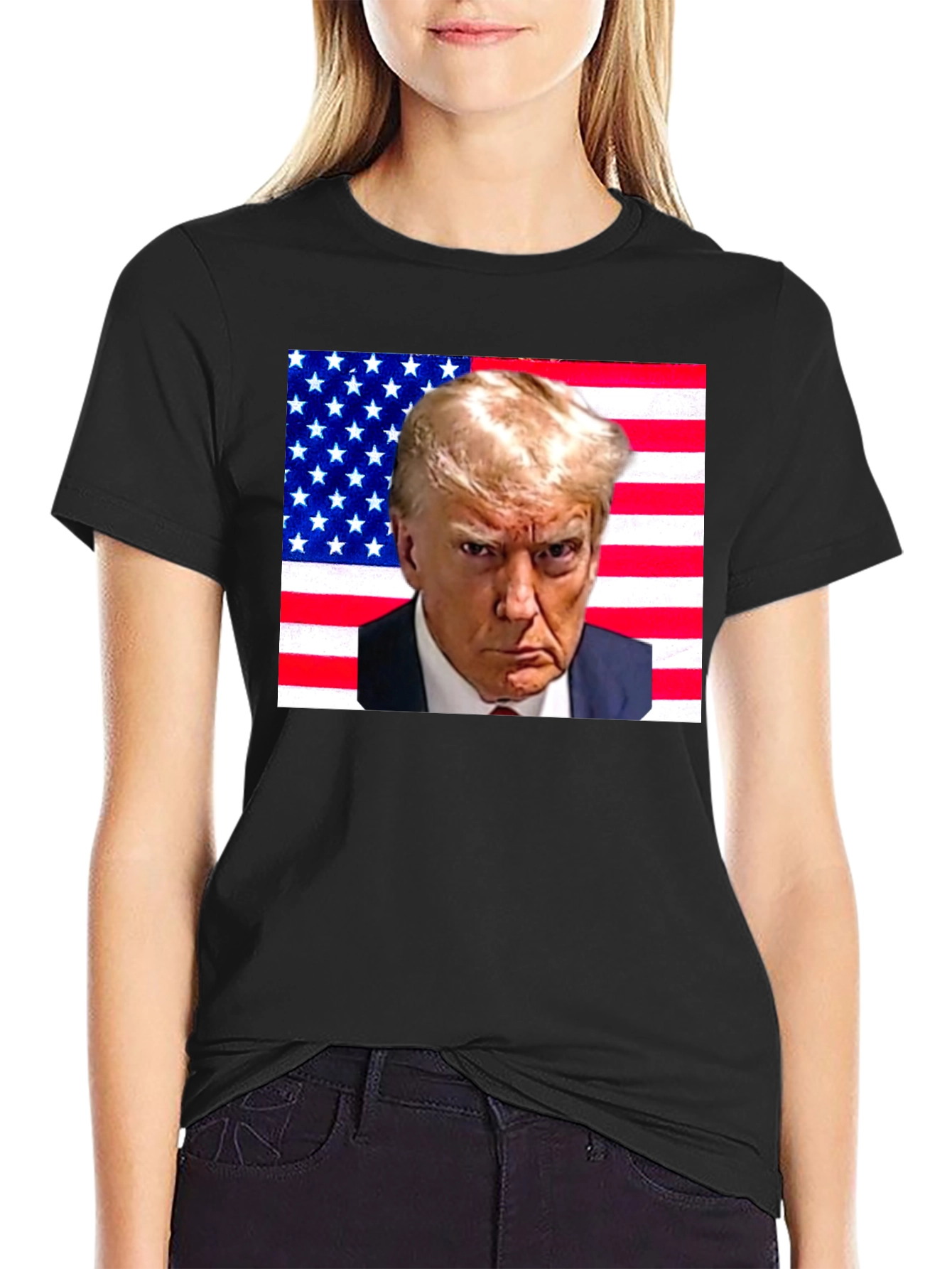 Trump American Flag Graphic T-Shirt