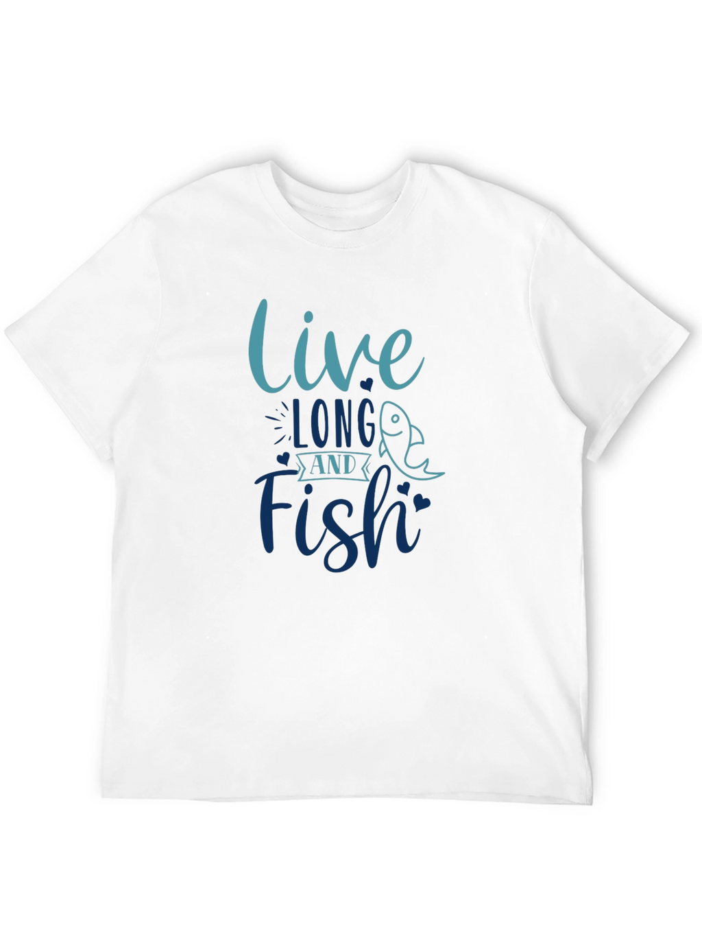 Live Long and Fish T-Shirt Black Cotton Tee