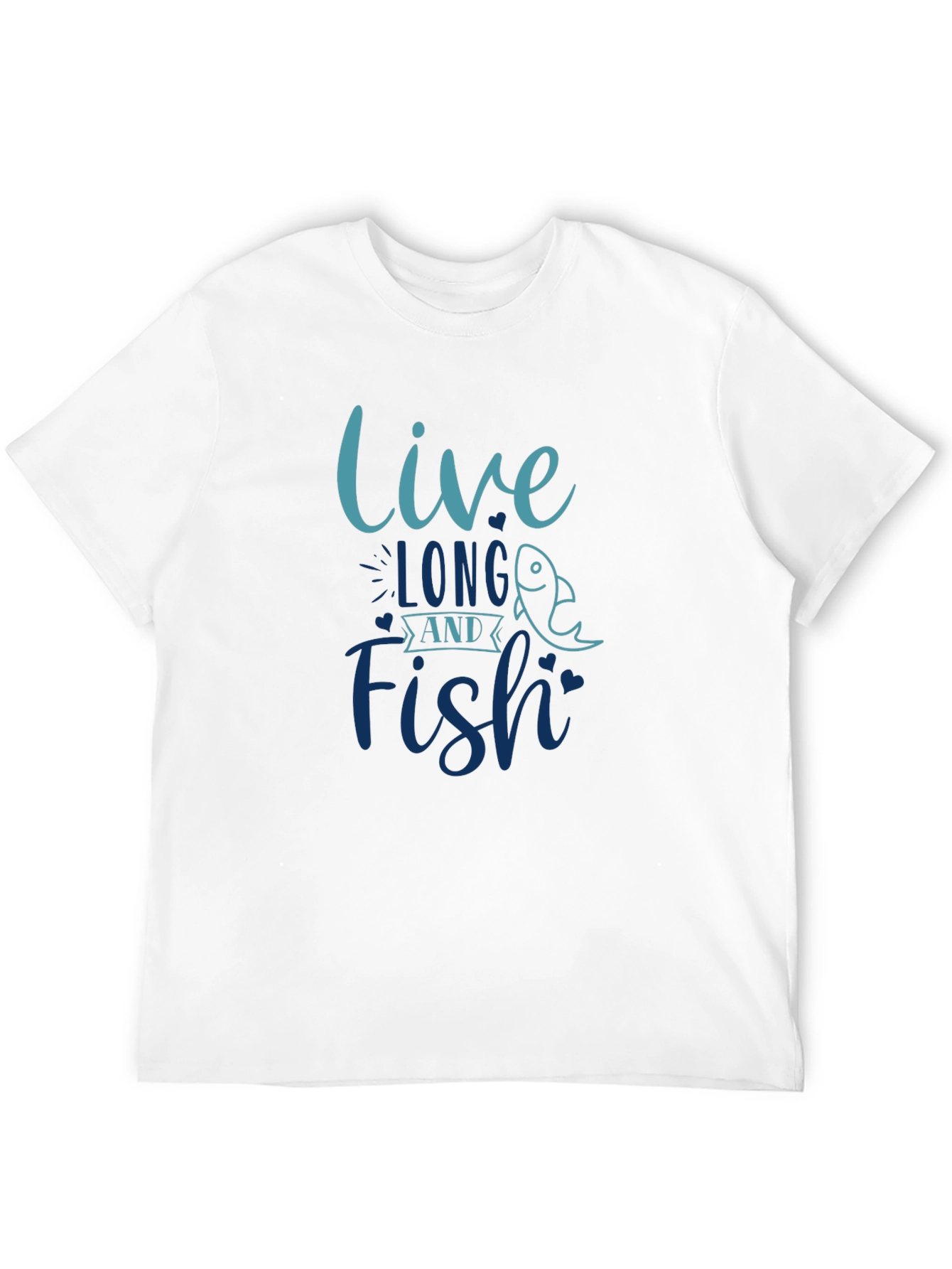 Live Long and Fish T-Shirt Black Cotton Tee