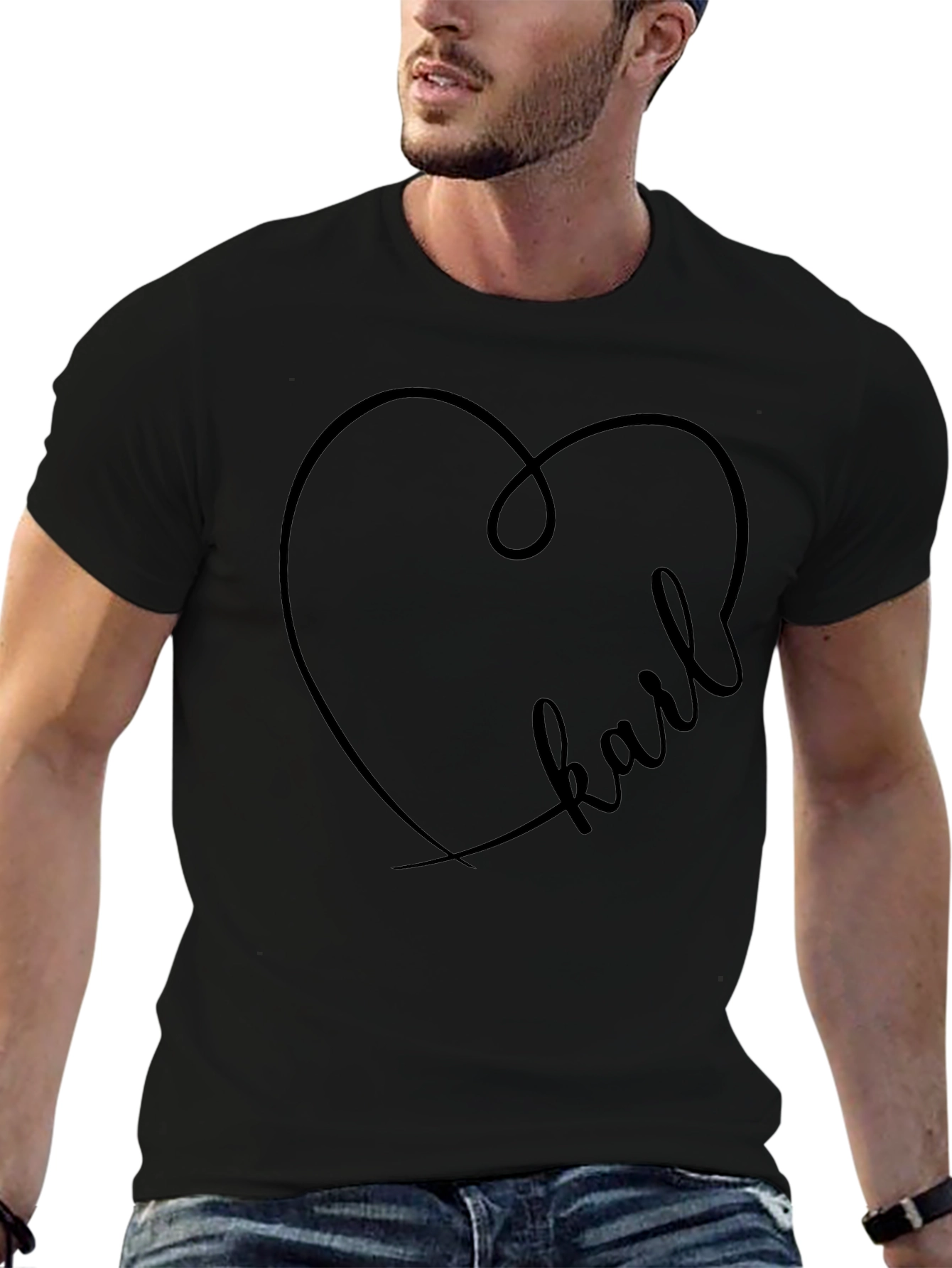 Karl Heart T-Shirt - Graphic Print Tee