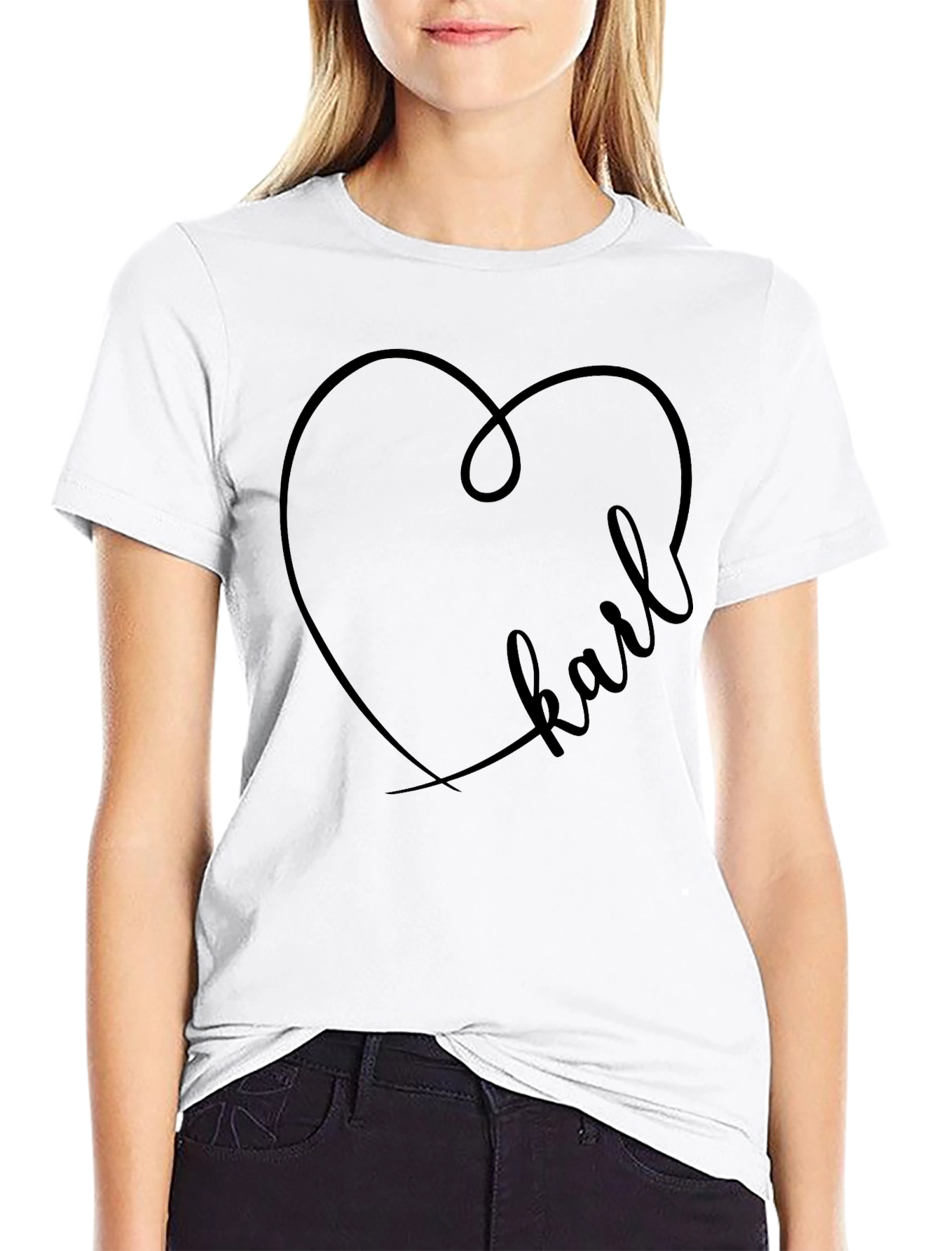 Karl Heart T-Shirt - Graphic Print Tee
