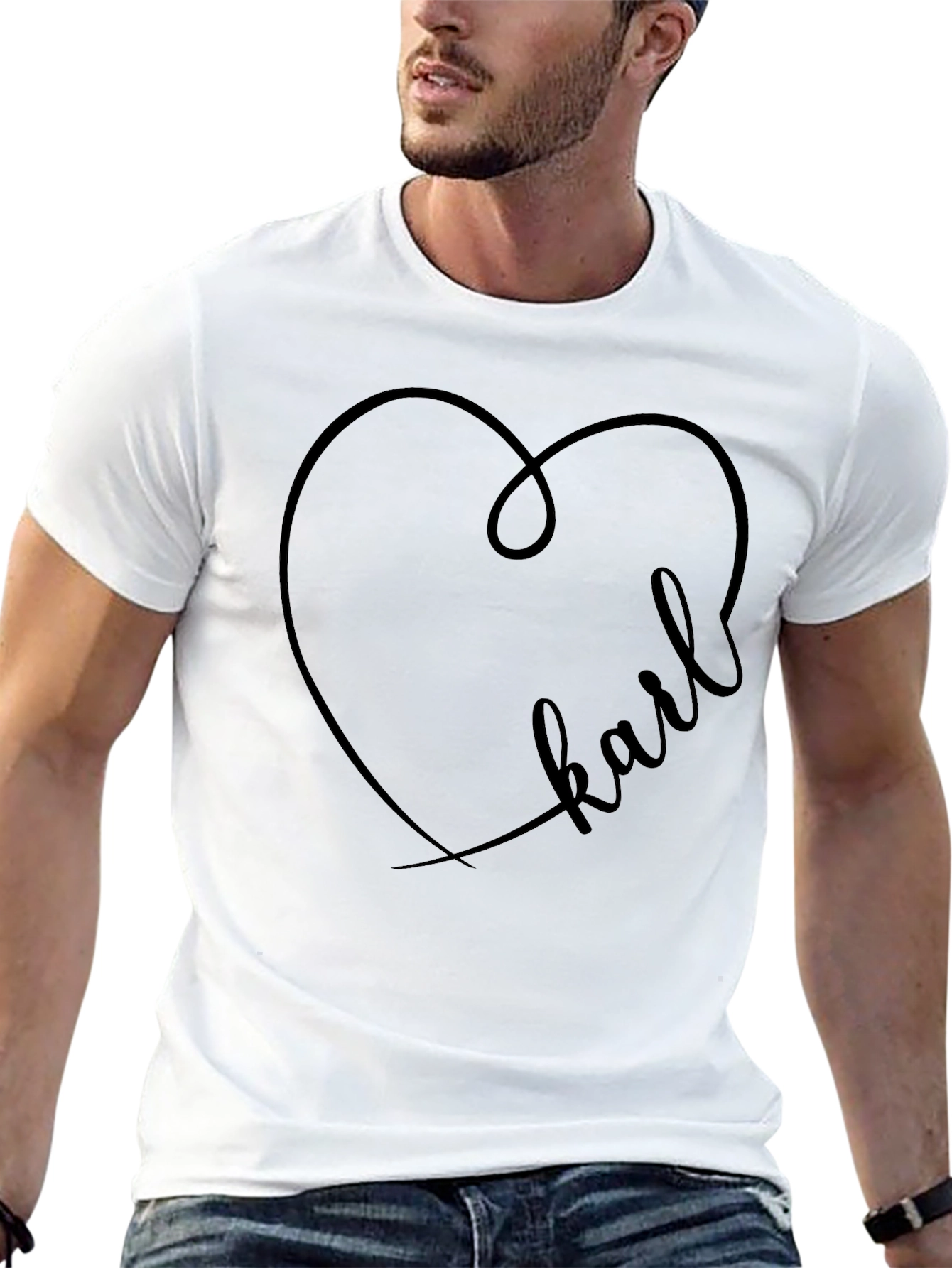 Karl Heart T-Shirt - Graphic Print Tee