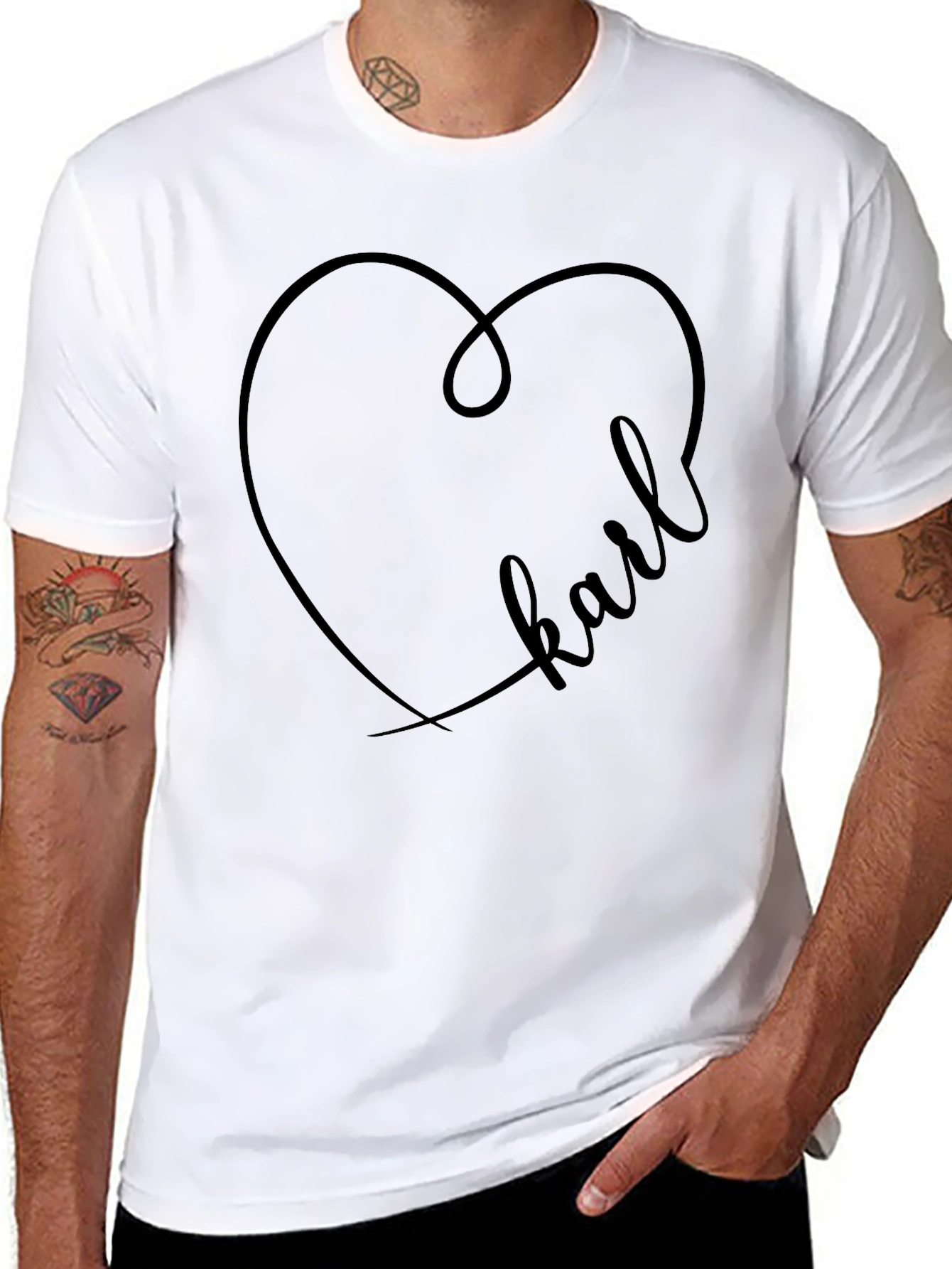 Karl Heart T-Shirt - Graphic Print Tee