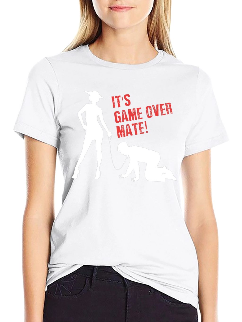 Humorous Game Over Mate Graphic T-Shirt