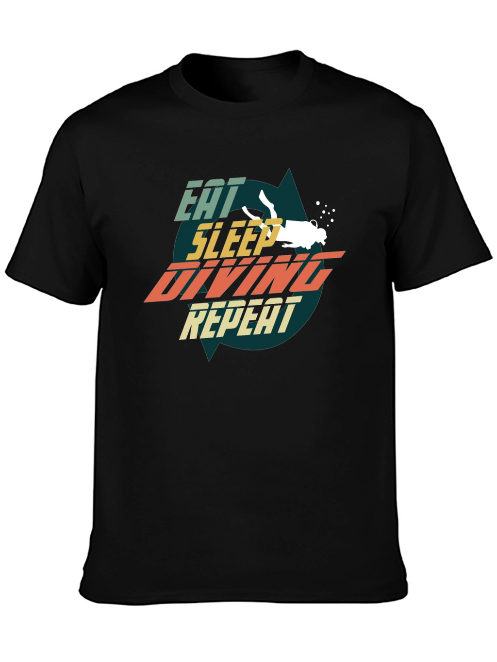 Eat Sleep Diving Repeat Black T-Shirt