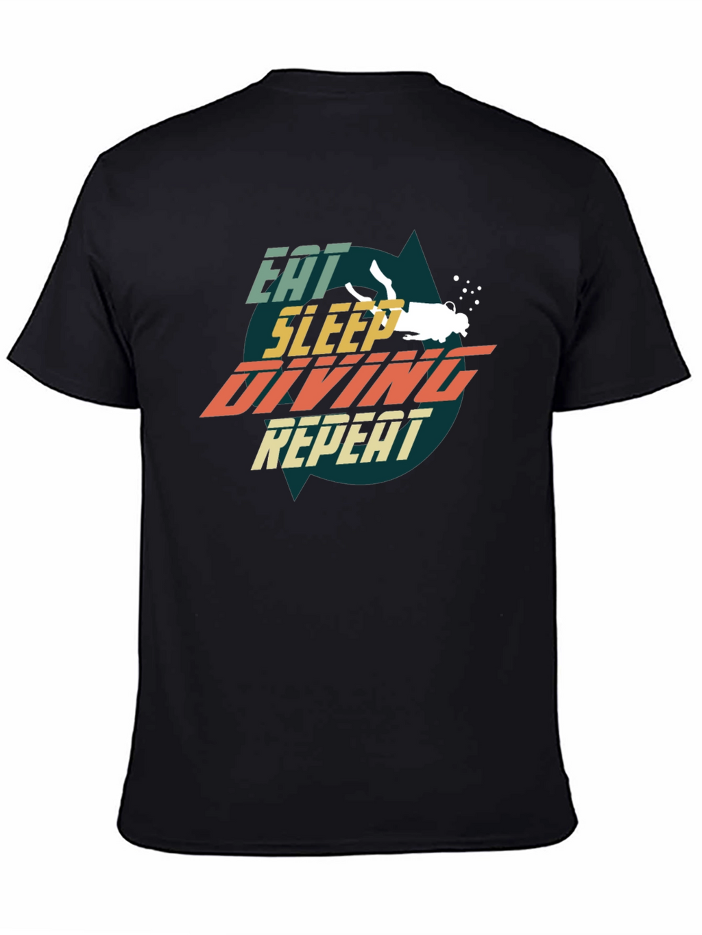 Eat Sleep Diving Repeat Black T-Shirt