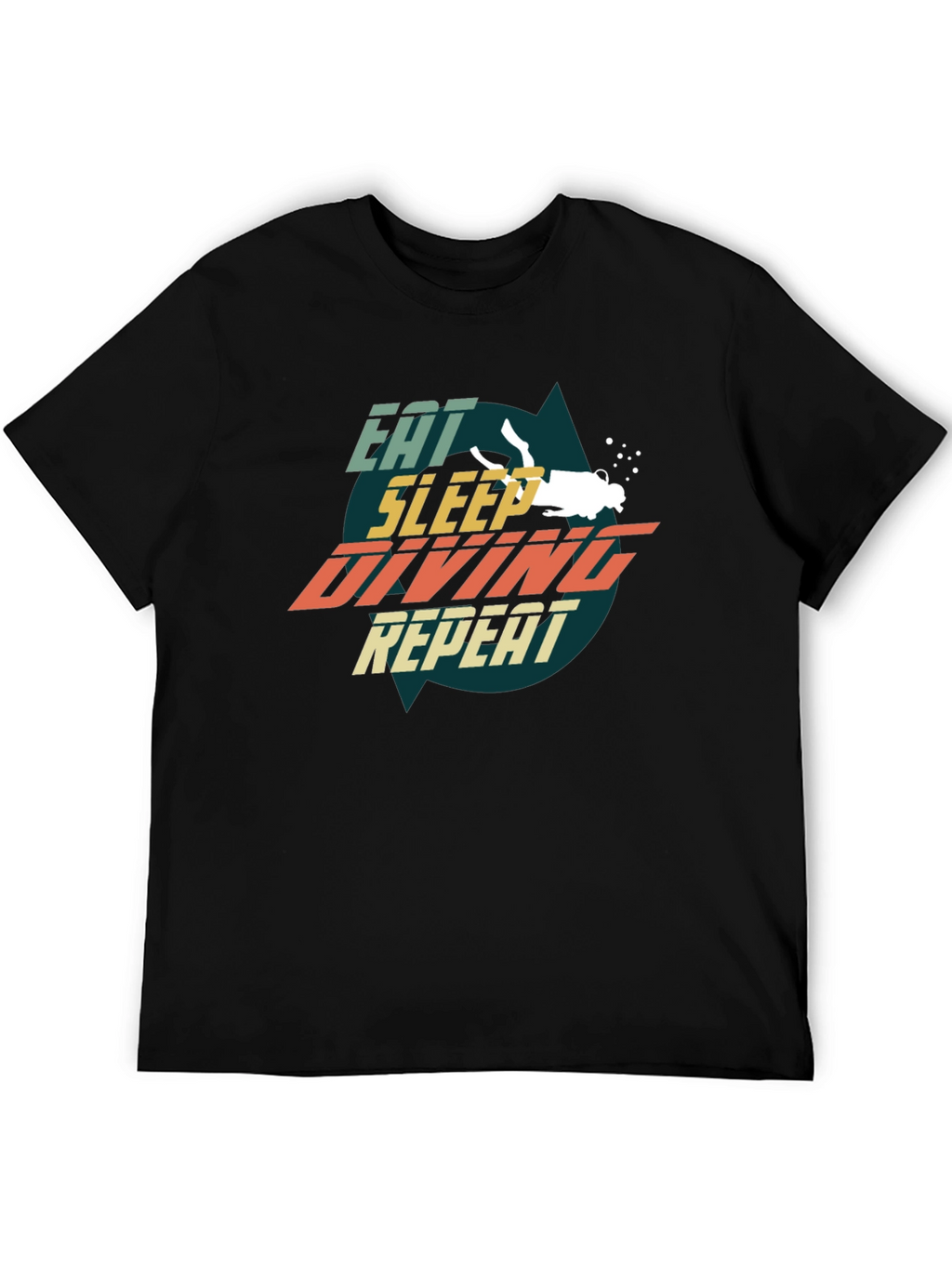 Eat Sleep Diving Repeat Black T-Shirt