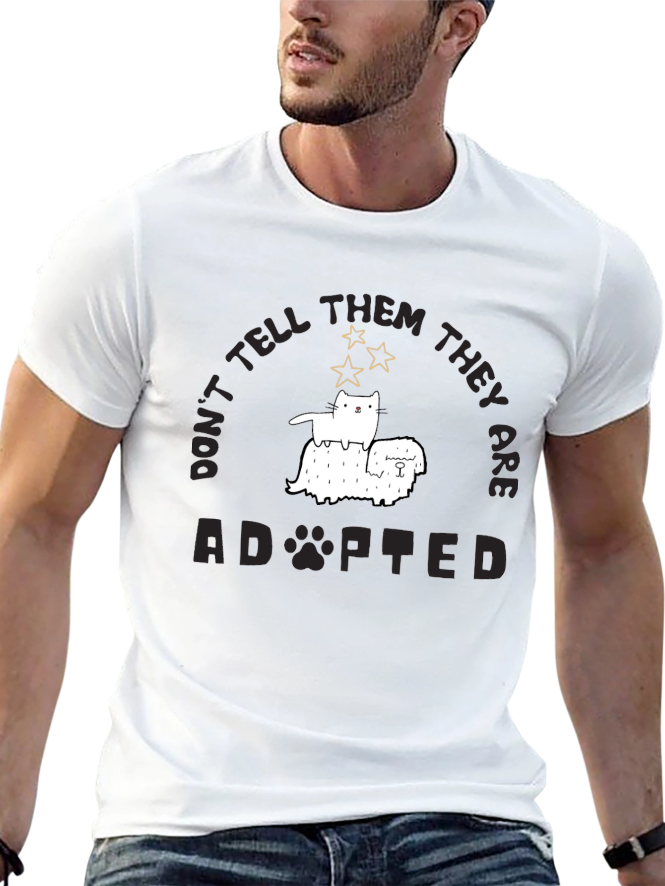 Adopted Pets Black Graphic Tee