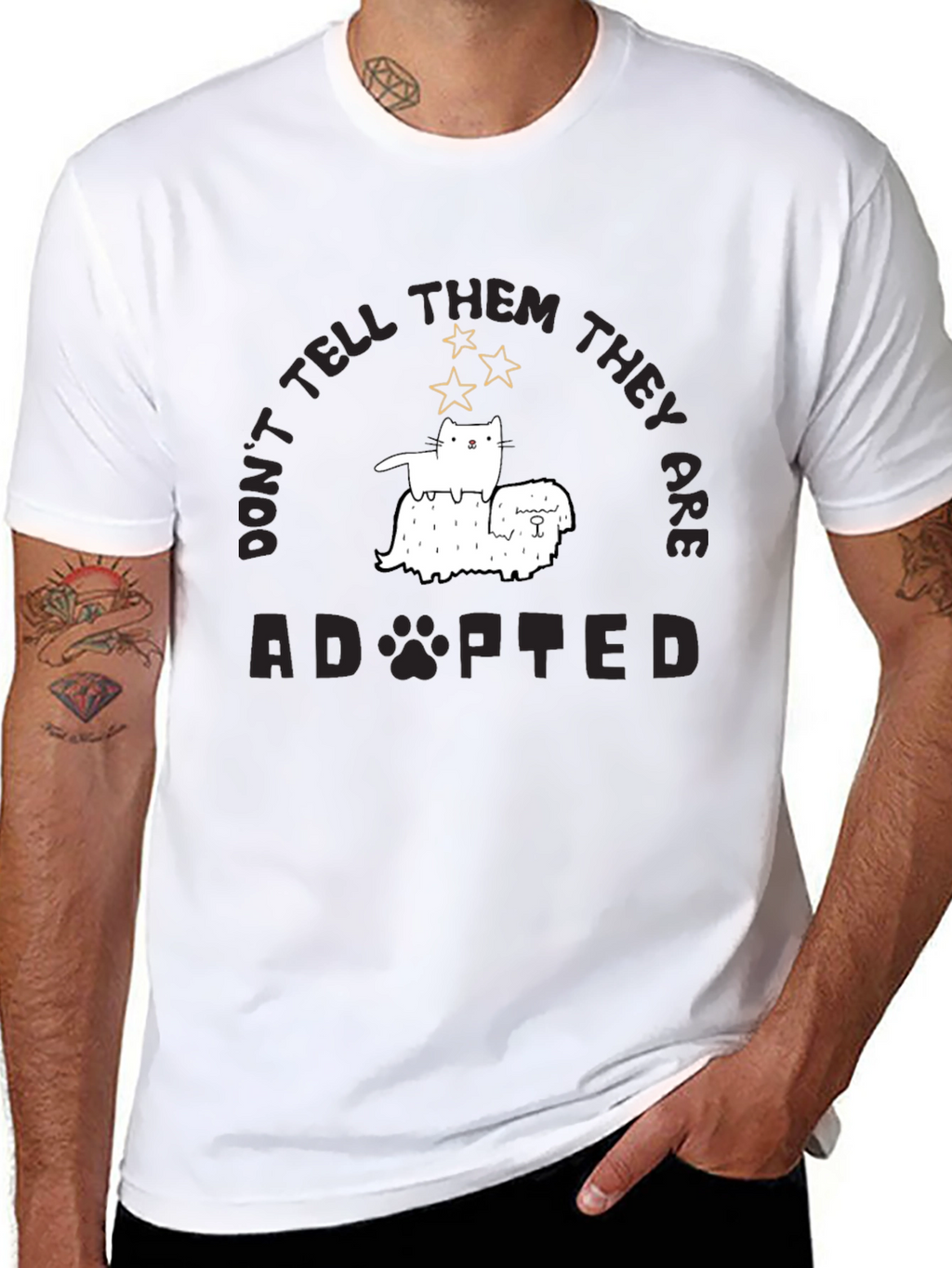 Adopted Pets Black Graphic Tee