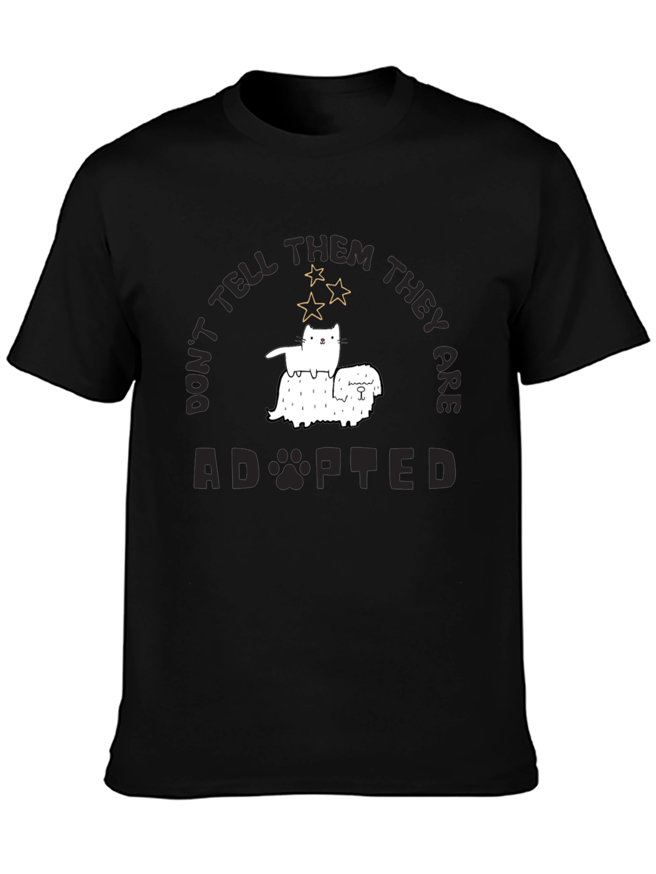 Adopted Pets Black Graphic Tee