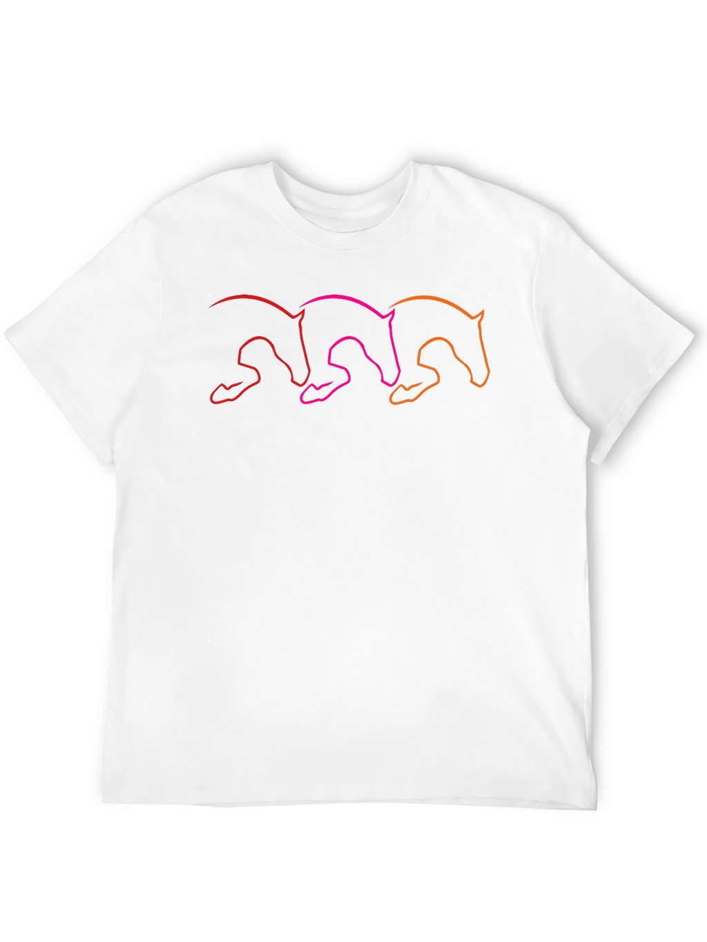 Stylish Black T-Shirt with Gradient Horse Design