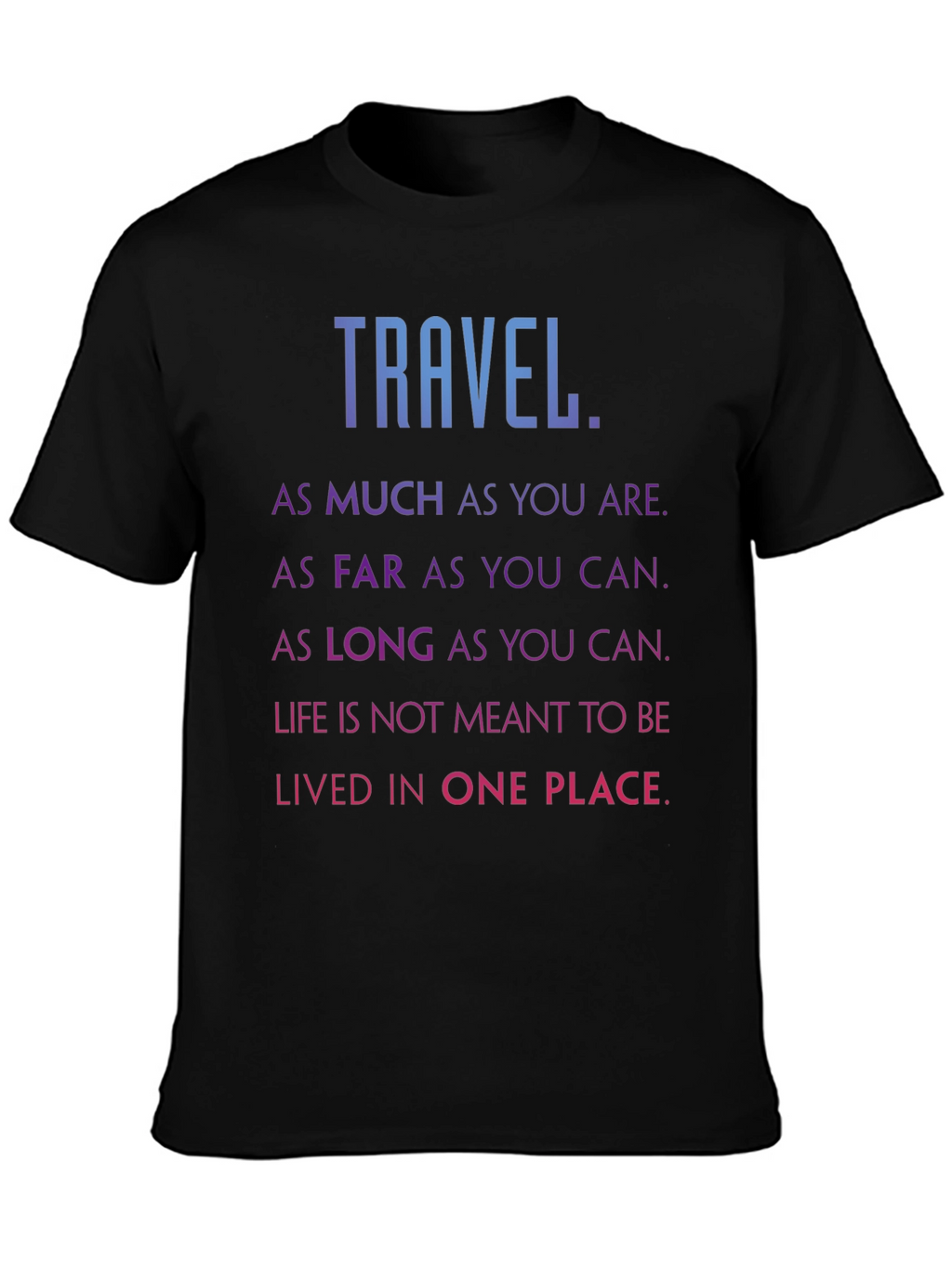 Travel Inspired Black Graphic Tee Shirt