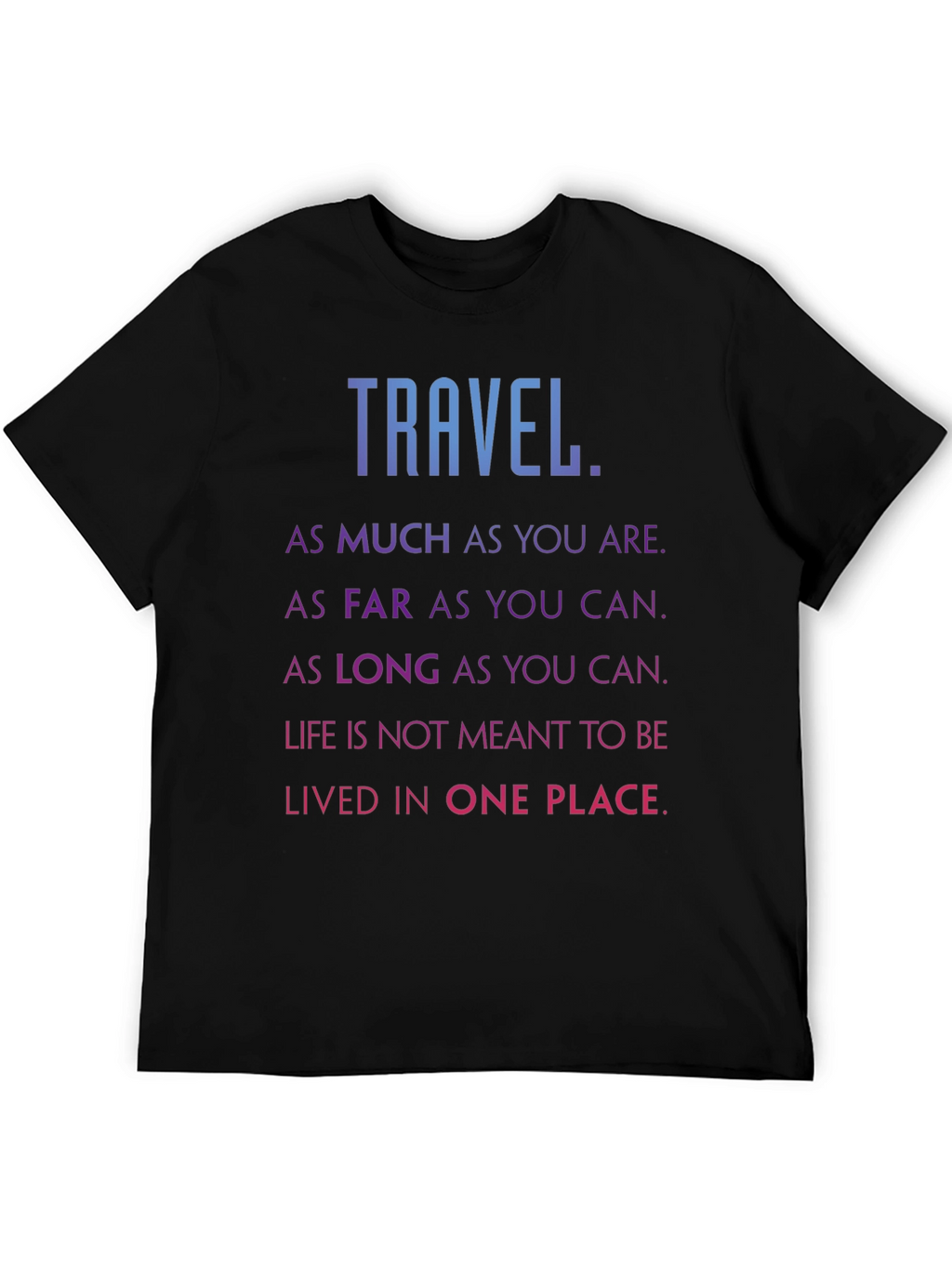 Travel Inspired Black Graphic Tee Shirt