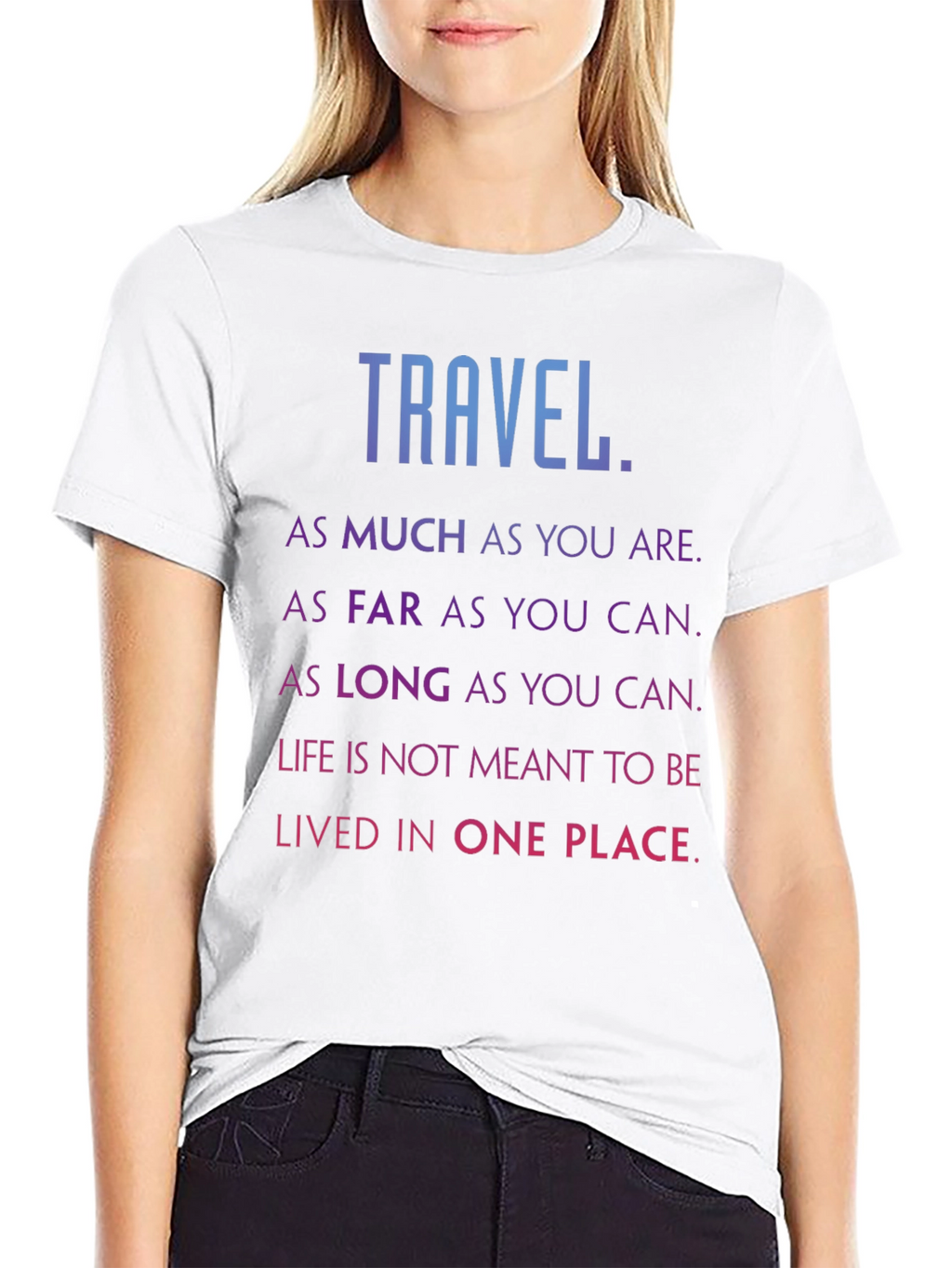 Travel Inspired Black Graphic Tee Shirt