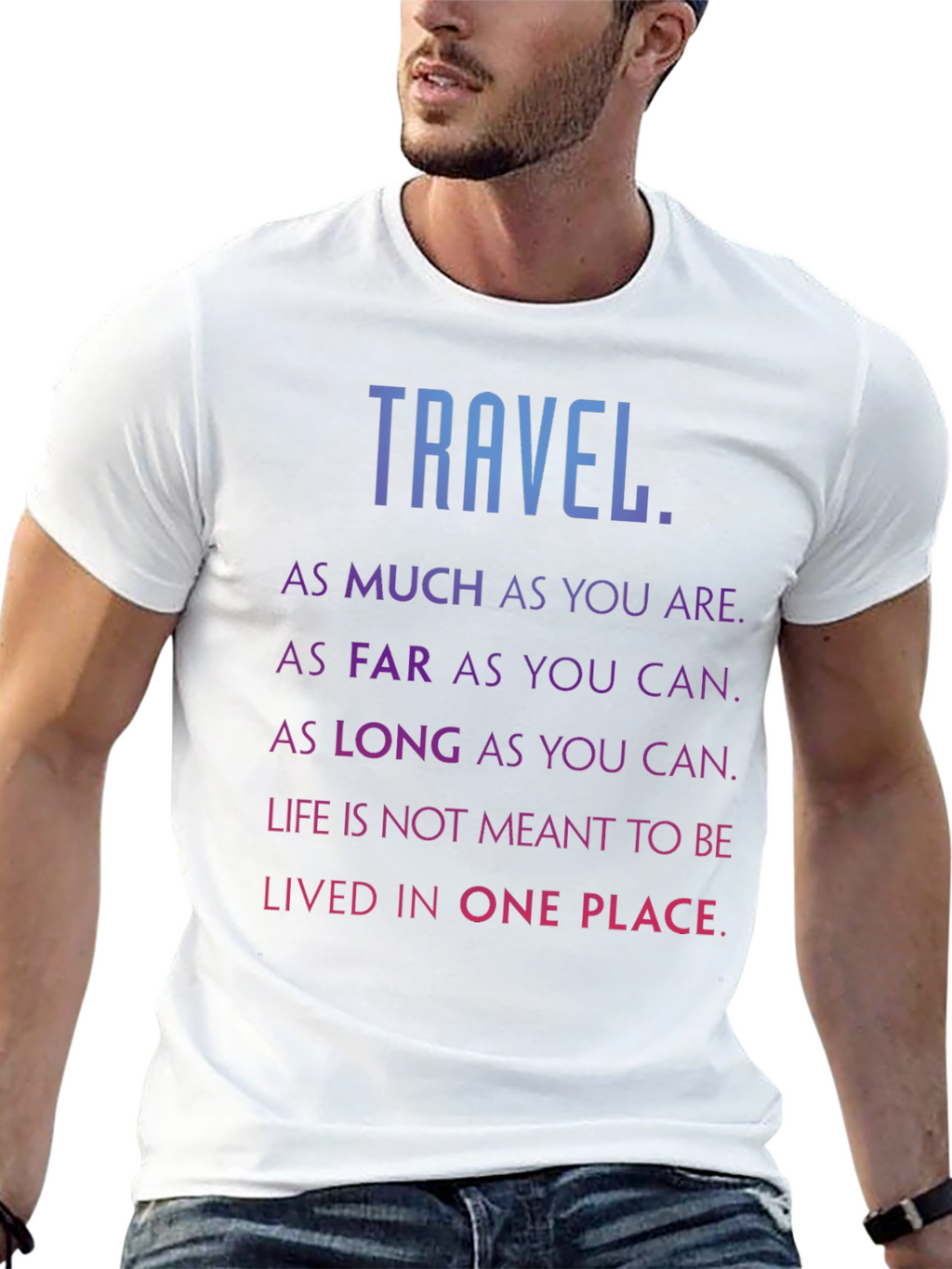 Travel Inspired Black Graphic Tee Shirt