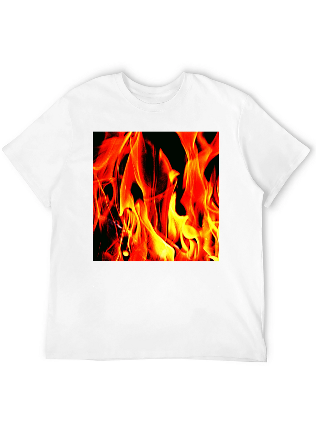 Fiery Flames Graphic T-Shirt - Bold Black Tee