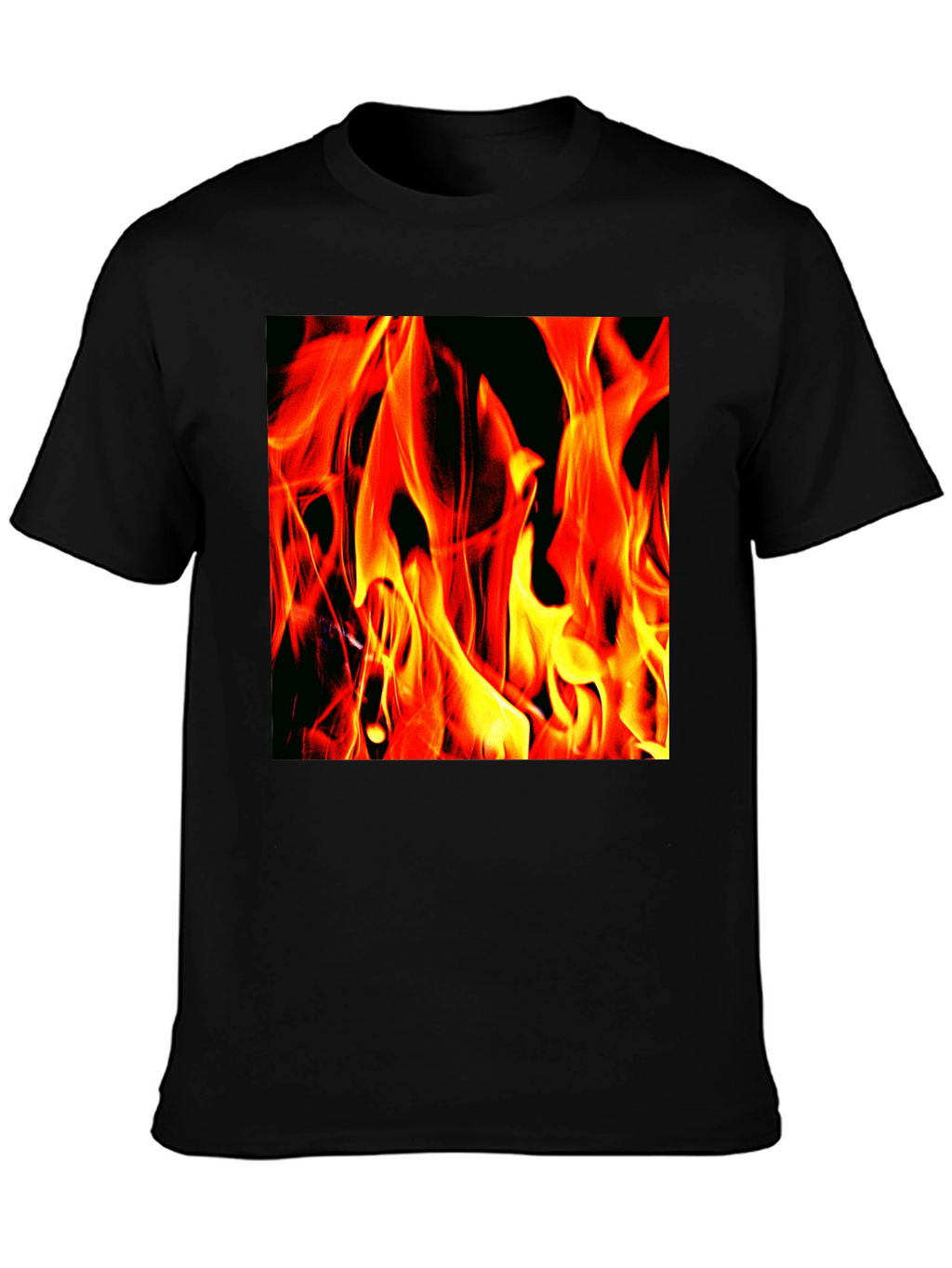 Fiery Flames Graphic T-Shirt - Bold Black Tee