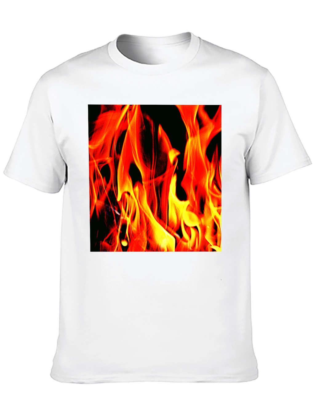 Fiery Flames Graphic T-Shirt - Bold Black Tee