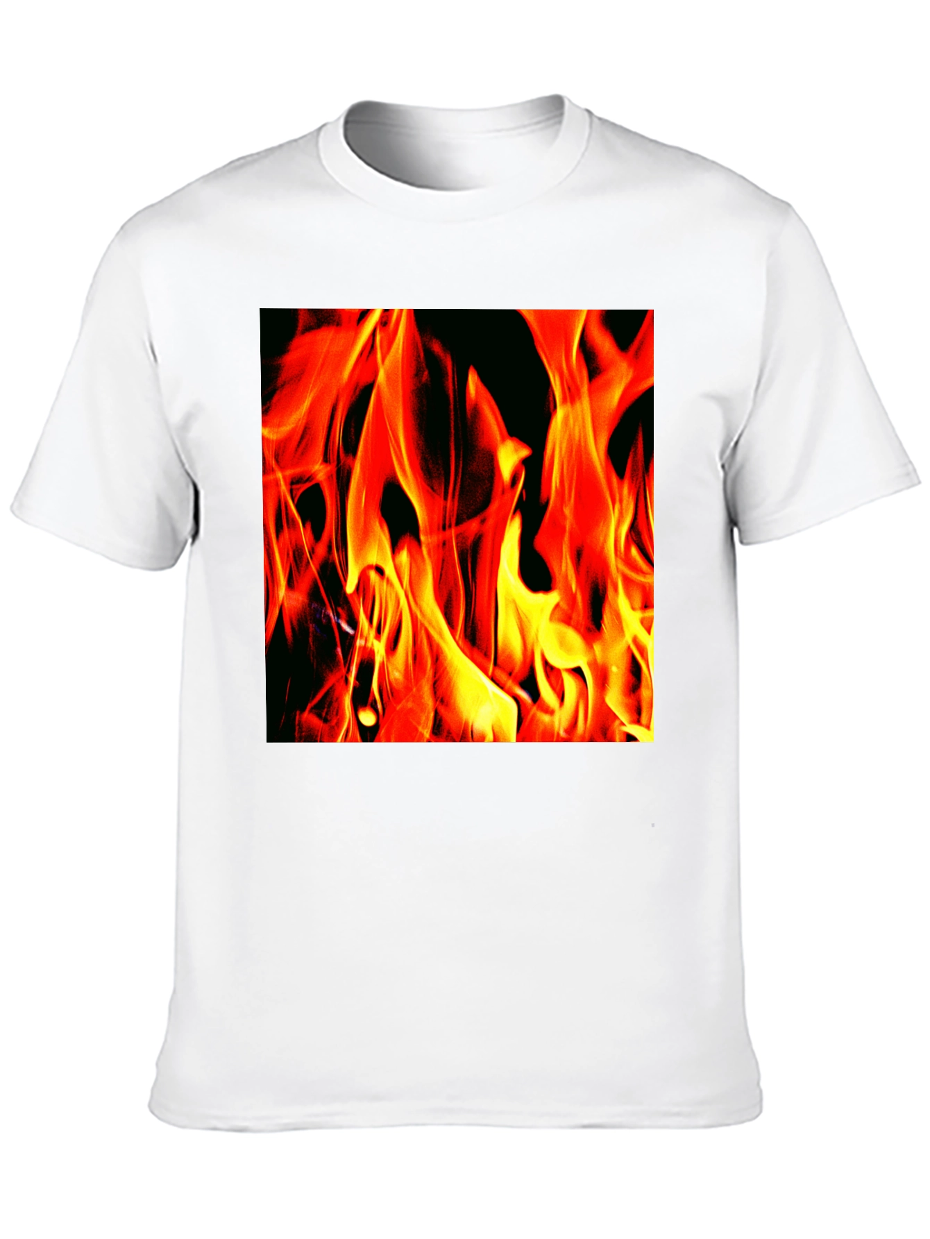 Fiery Flames Graphic T-Shirt - Bold Black Tee