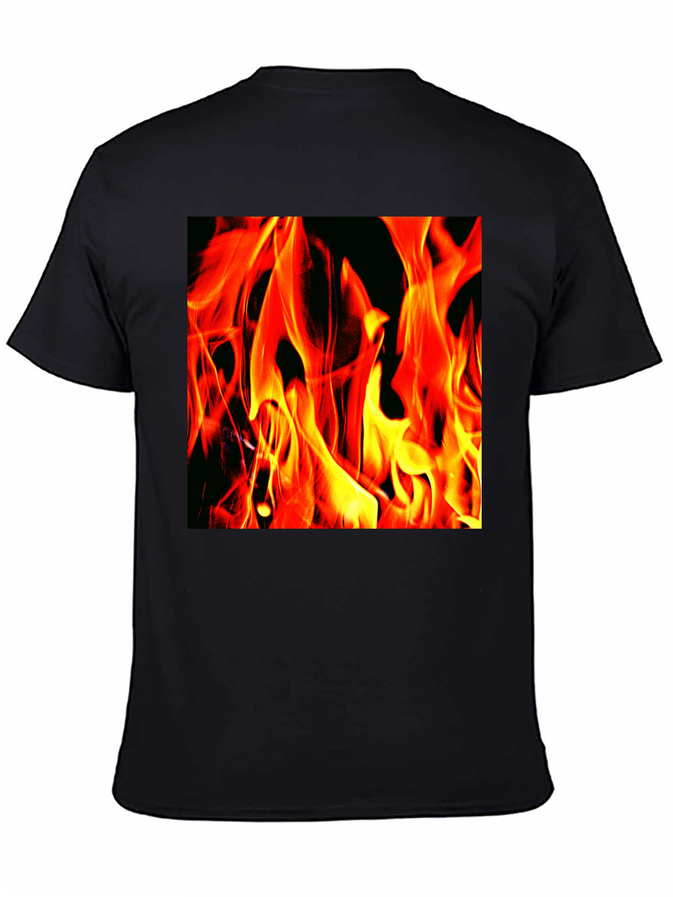 Fiery Flames Graphic T-Shirt - Bold Black Tee