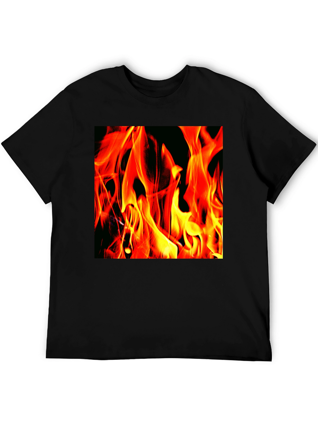 Fiery Flames Graphic T-Shirt - Bold Black Tee