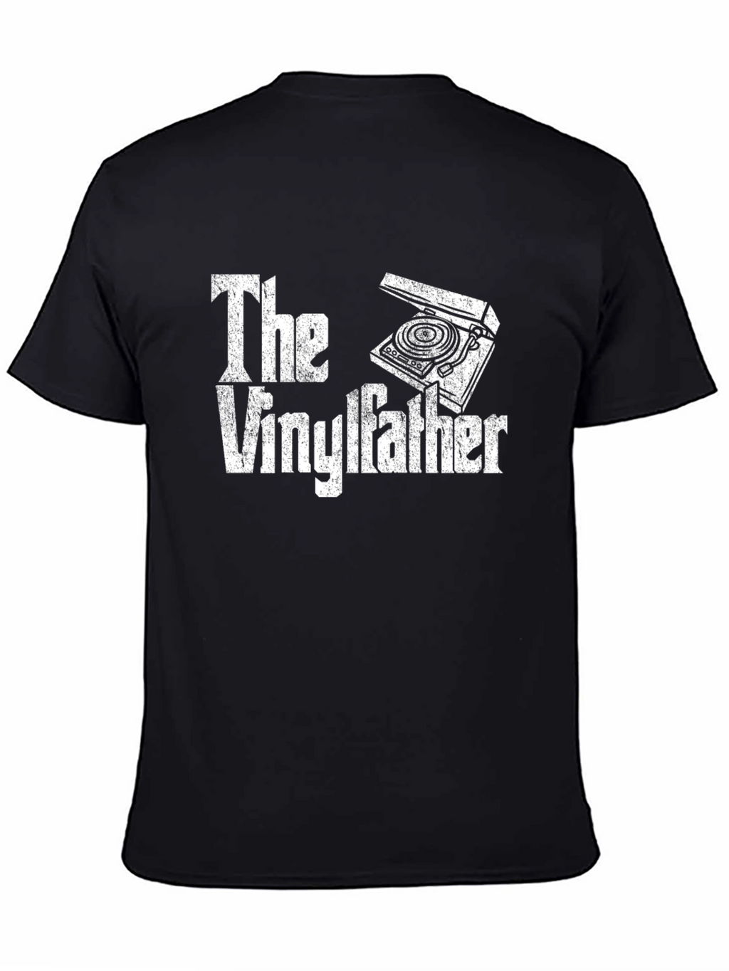 The Vinylfather Graphic Tee - Black Cotton T-Shirt