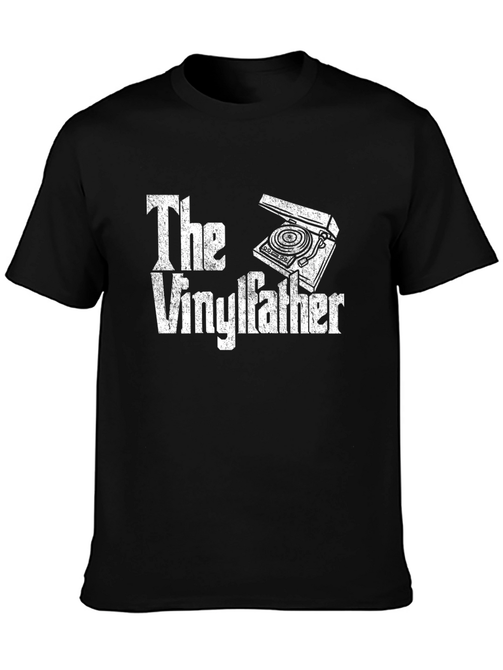 The Vinylfather Graphic Tee - Black Cotton T-Shirt