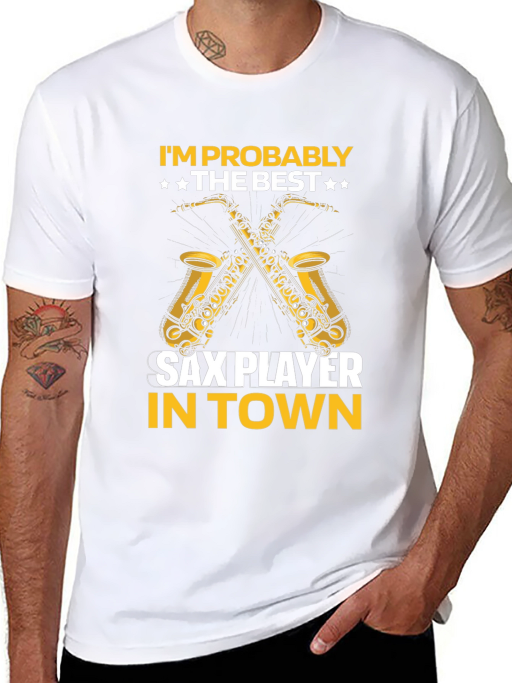 Sax Player Graphic T-Shirt - Musician Tee