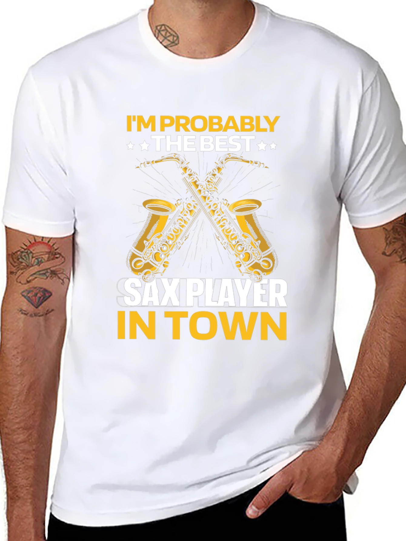 Sax Player Graphic T-Shirt - Musician Tee