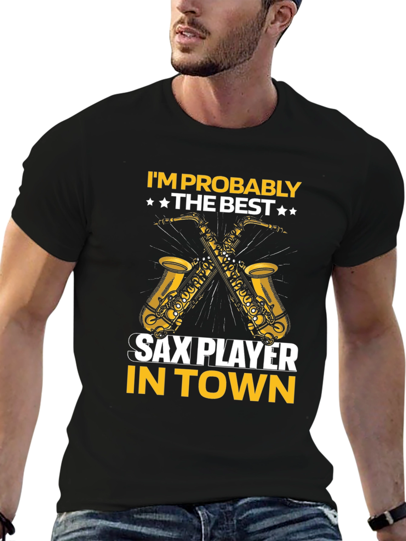 Sax Player Graphic T-Shirt - Musician Tee