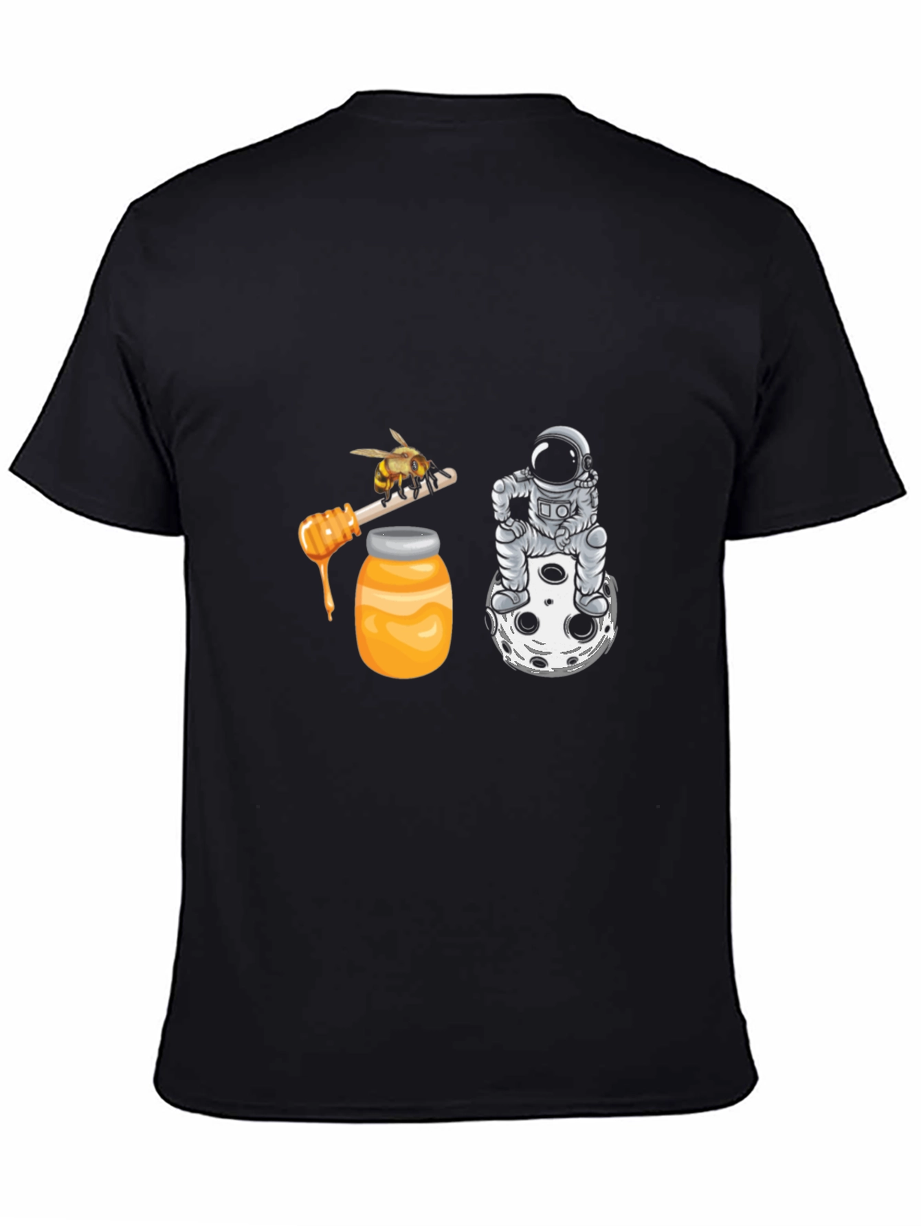 Astronaut & Honey Bee Graphic Tee - Black