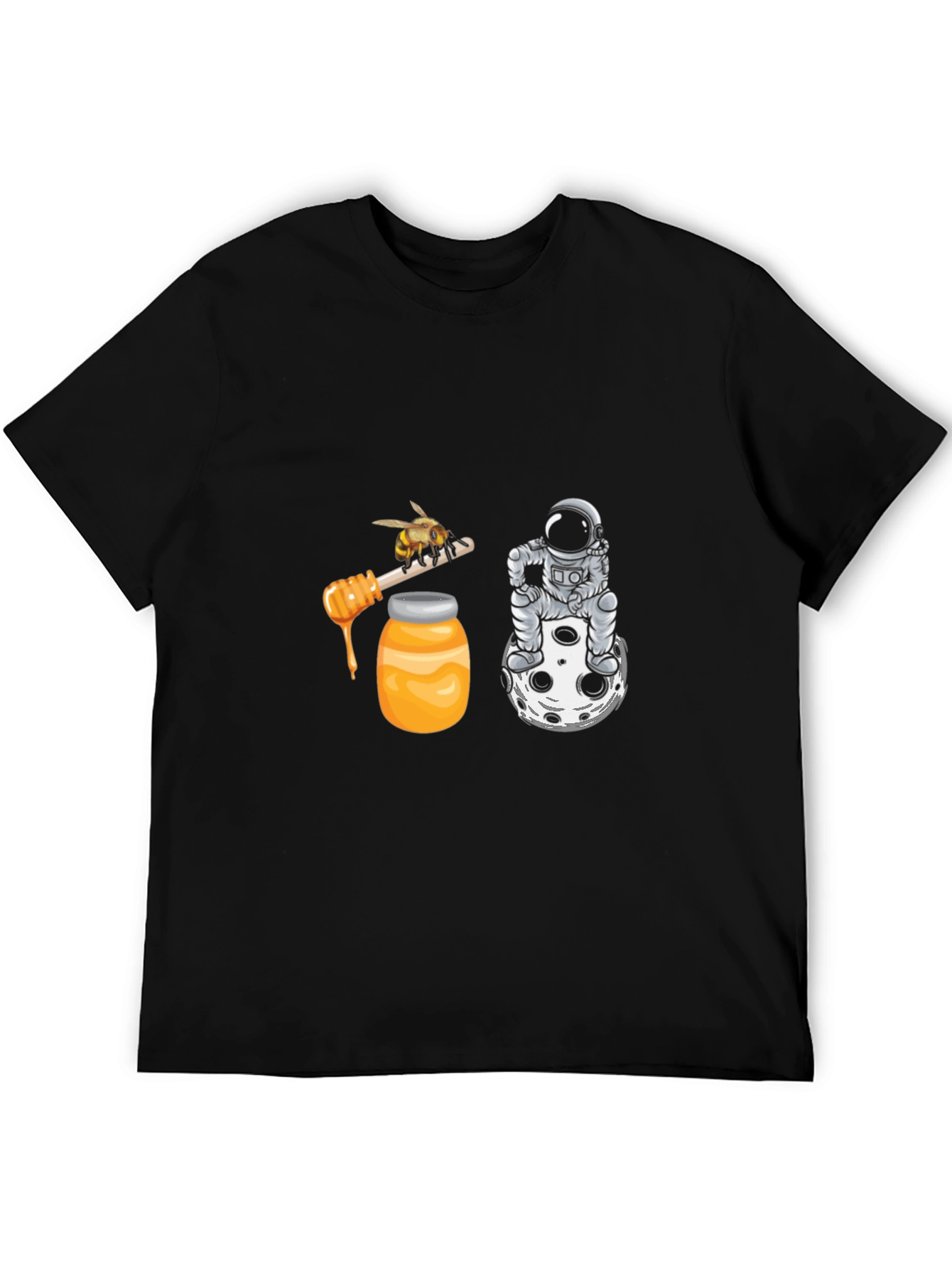 Astronaut & Honey Bee Graphic Tee - Black