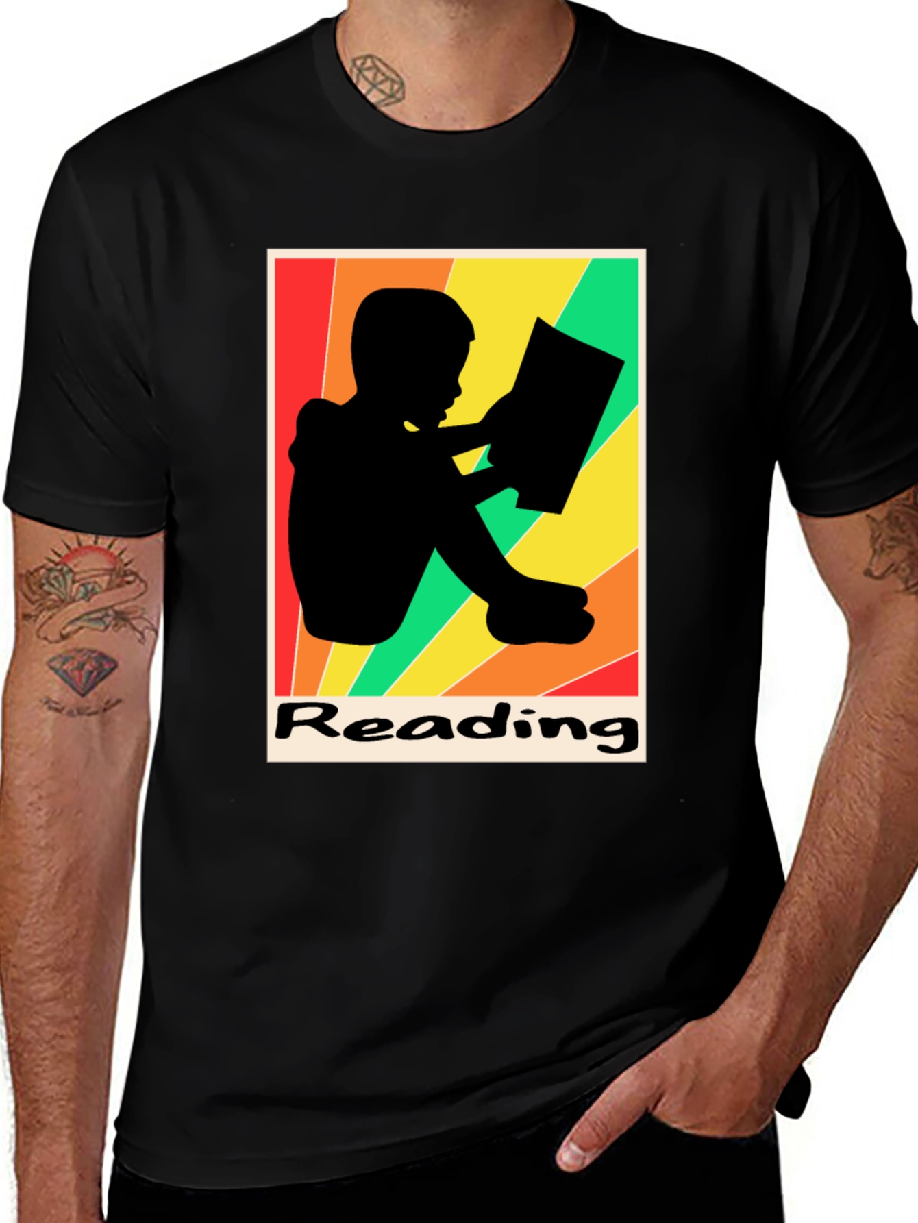 Reading Retro Graphic T-Shirt - Black