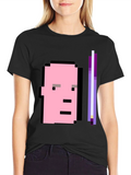 Pixel Art Graphic Tee - Retro Style Black T-Shirt