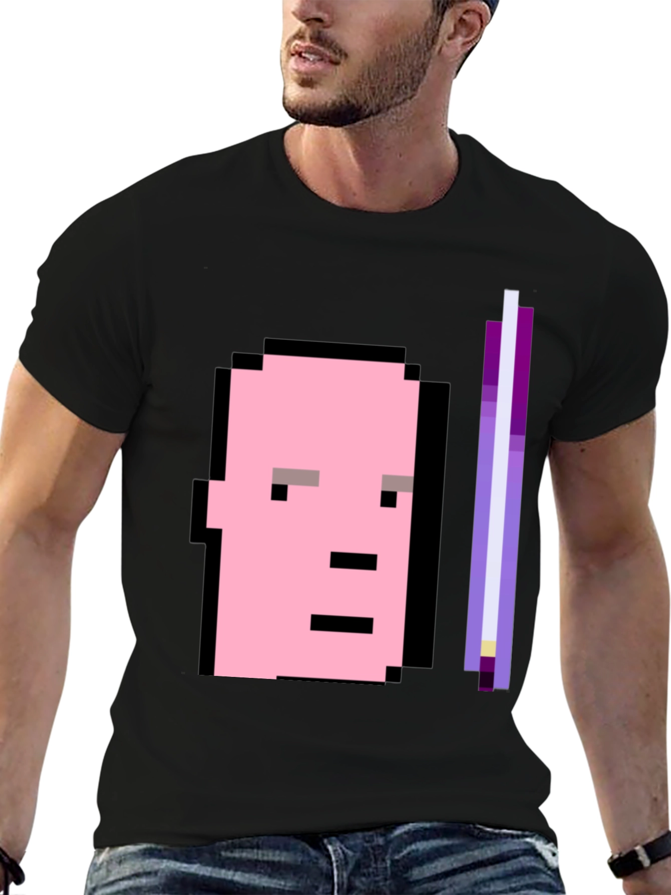 Pixel Art Graphic Tee - Retro Style Black T-Shirt