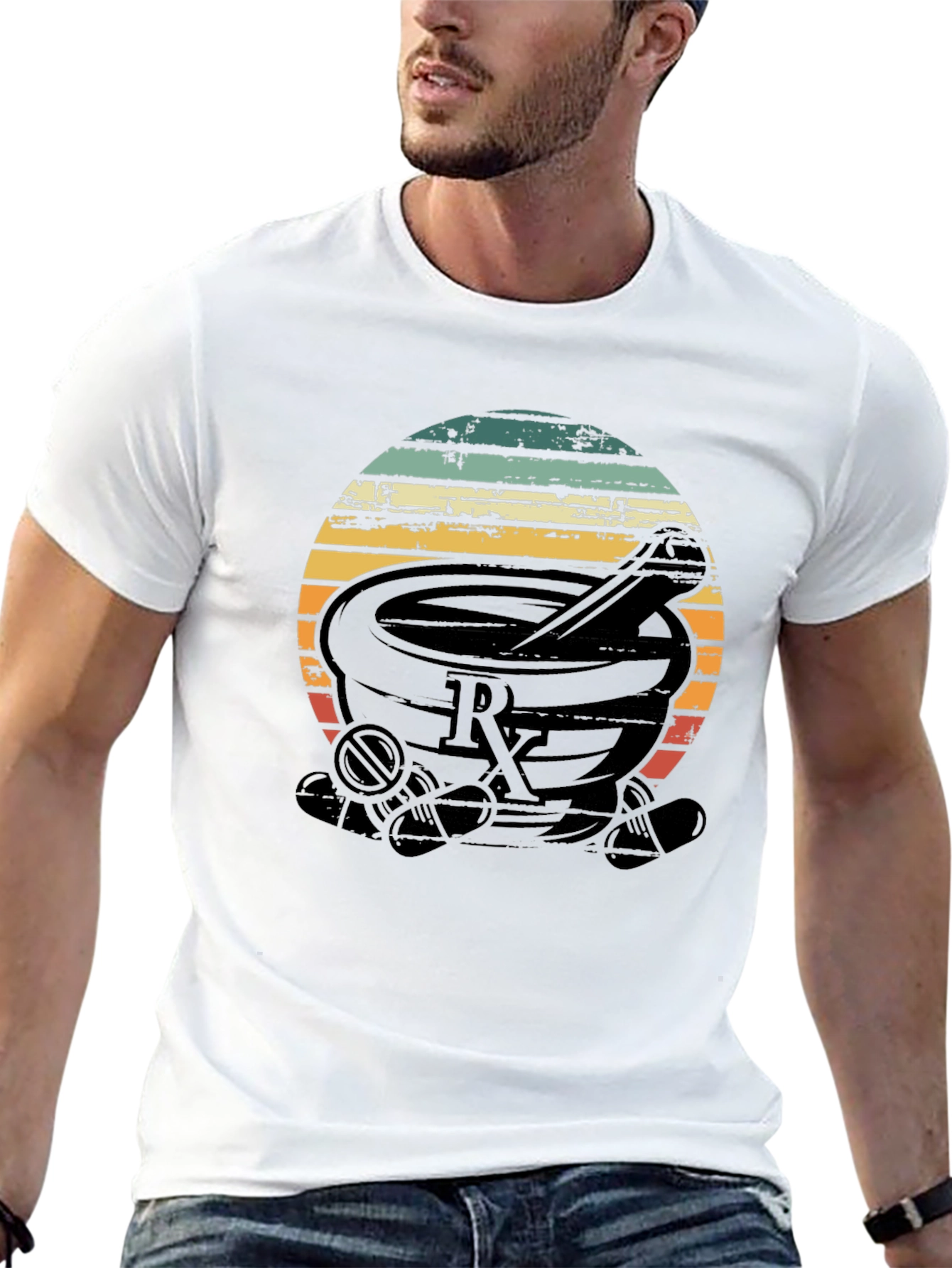 Vintage Pharmacy Rx Mortar and Pestle T-Shirt