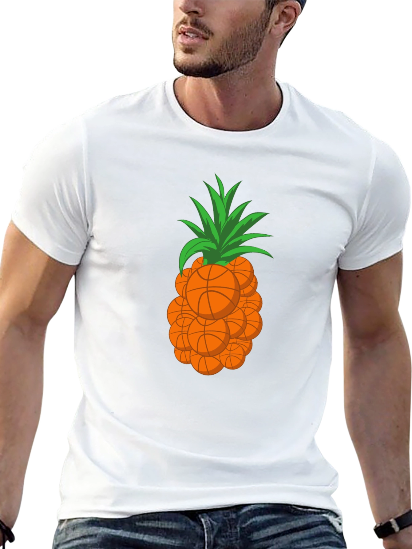 Basketball Pineapple Graphic T-Shirt