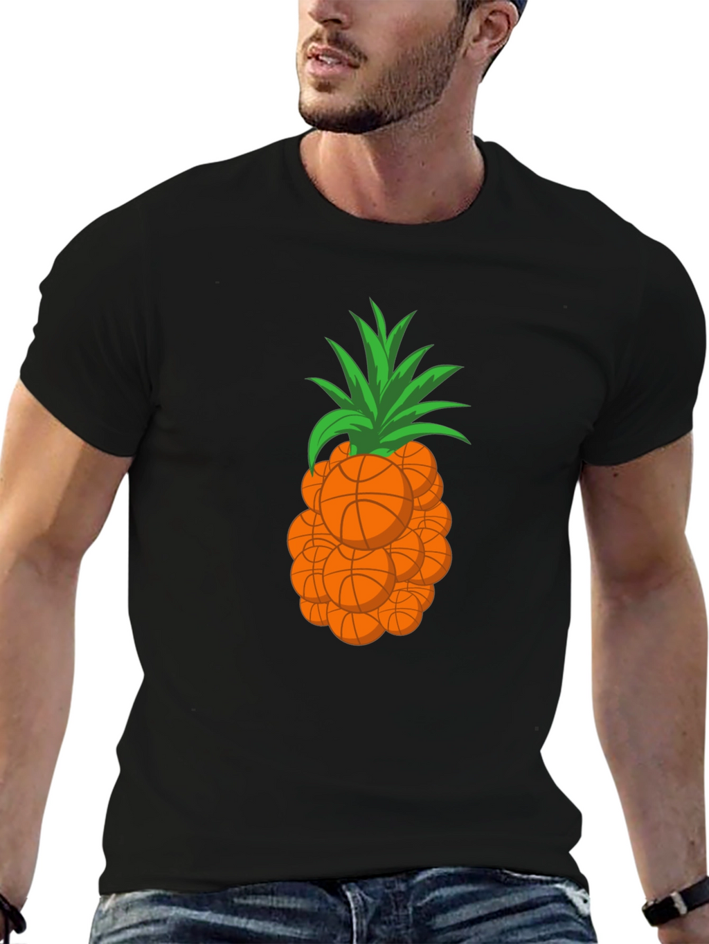 Basketball Pineapple Graphic T-Shirt