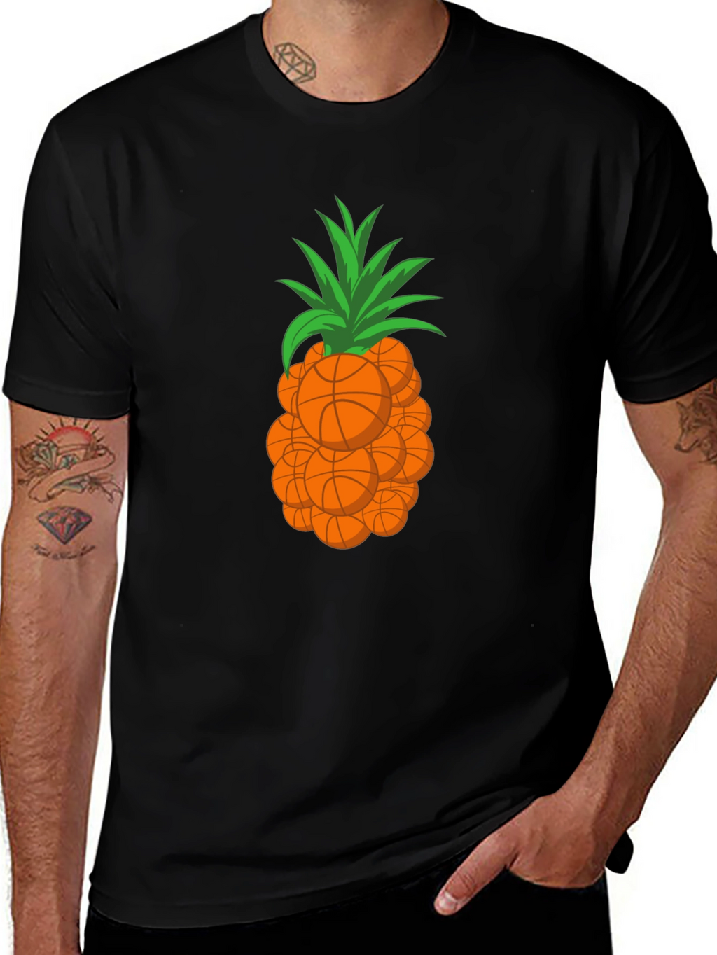 Basketball Pineapple Graphic T-Shirt
