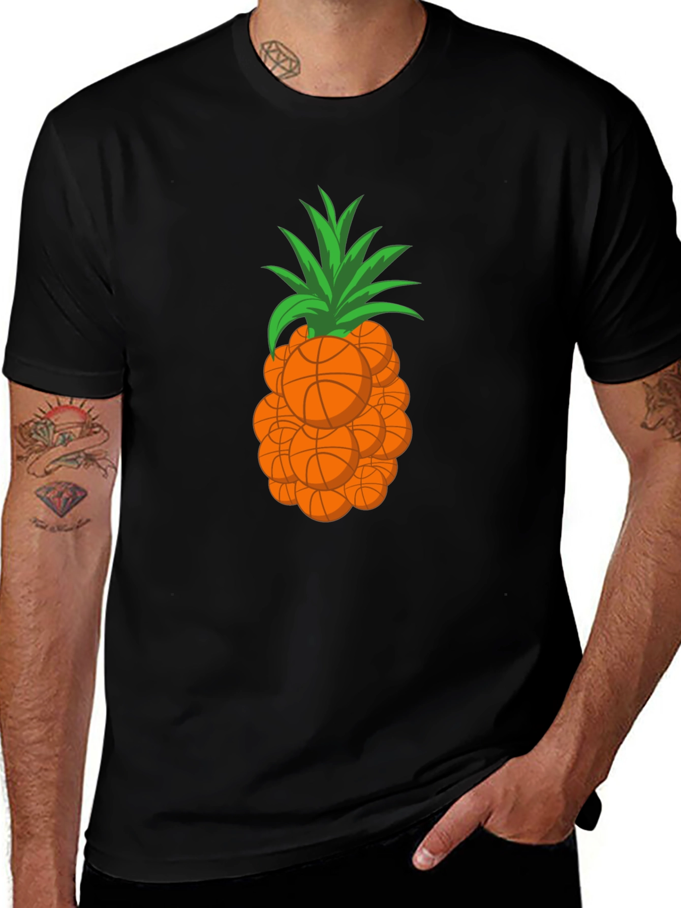 Basketball Pineapple Graphic T-Shirt