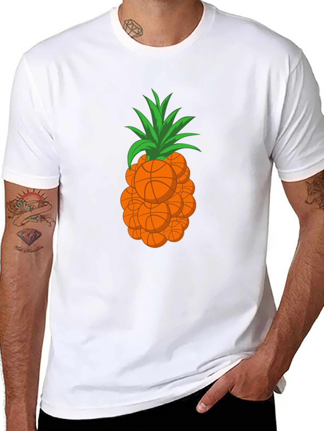 Basketball Pineapple Graphic T-Shirt
