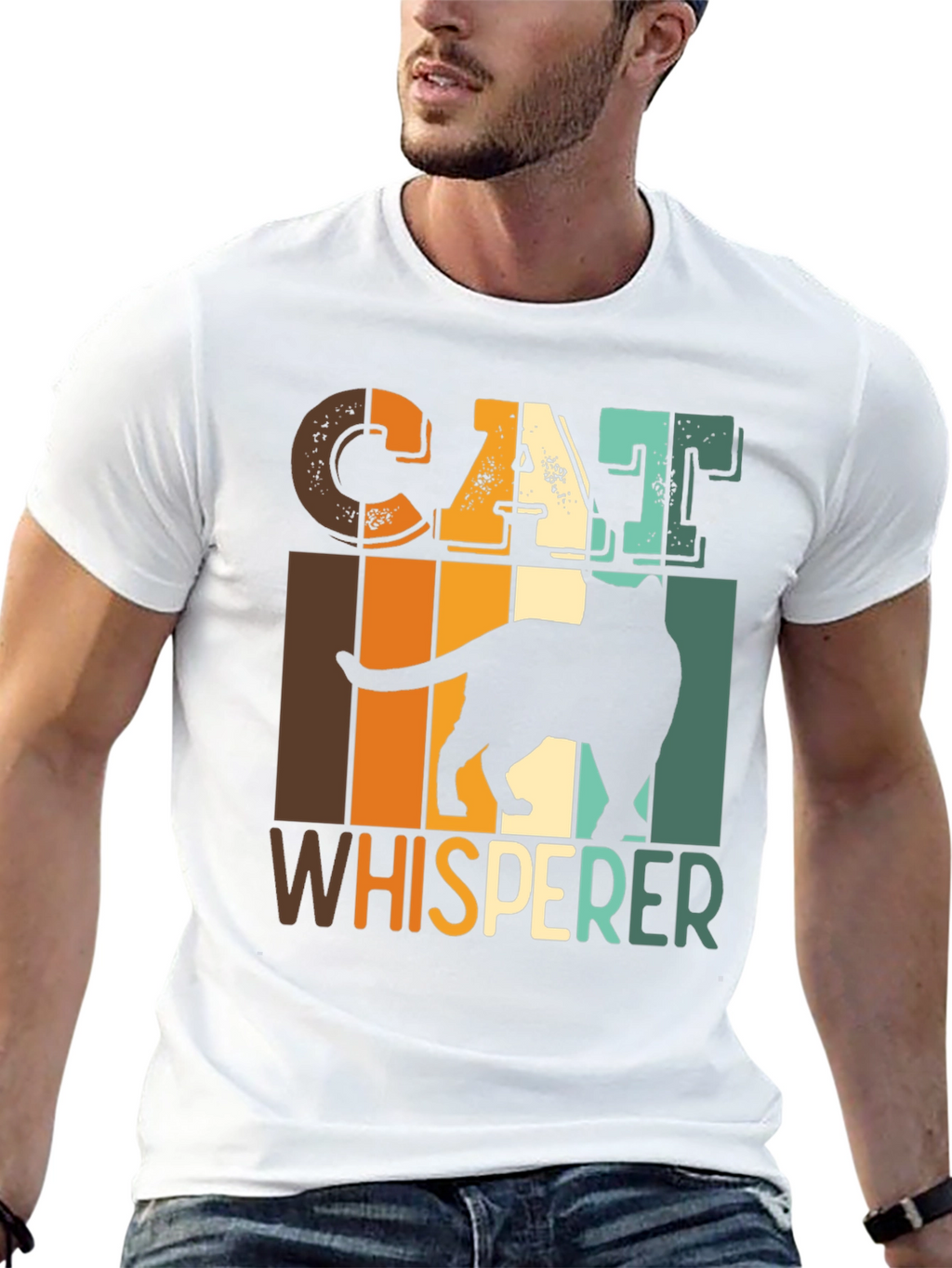 Cat Whisperer Graphic Tee - Retro Style